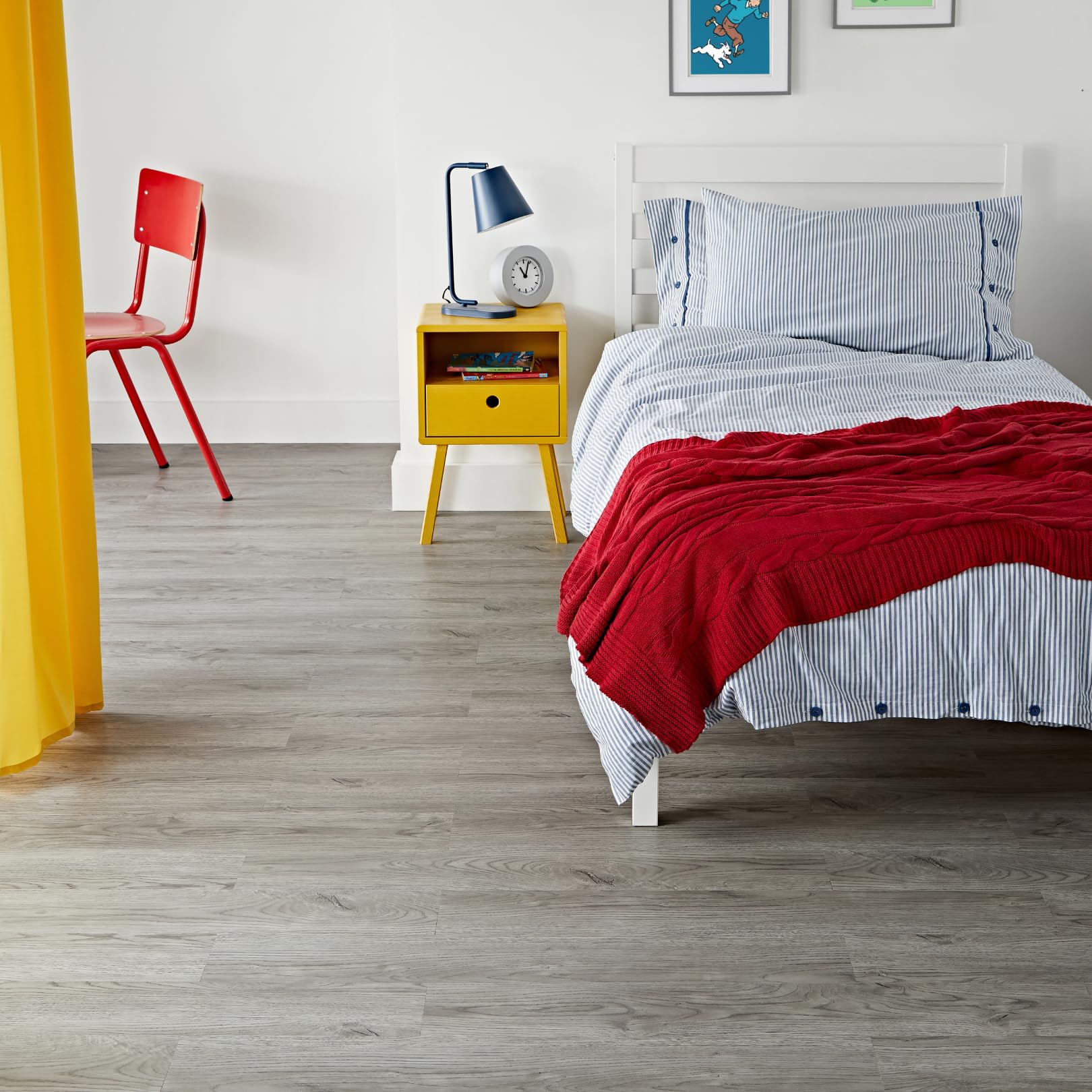 AMBULABO - Suelo de vinilo - 18 piezas (2,5 m²) autoadhesivas, efecto madera, despegar y pegar (gris lavado)