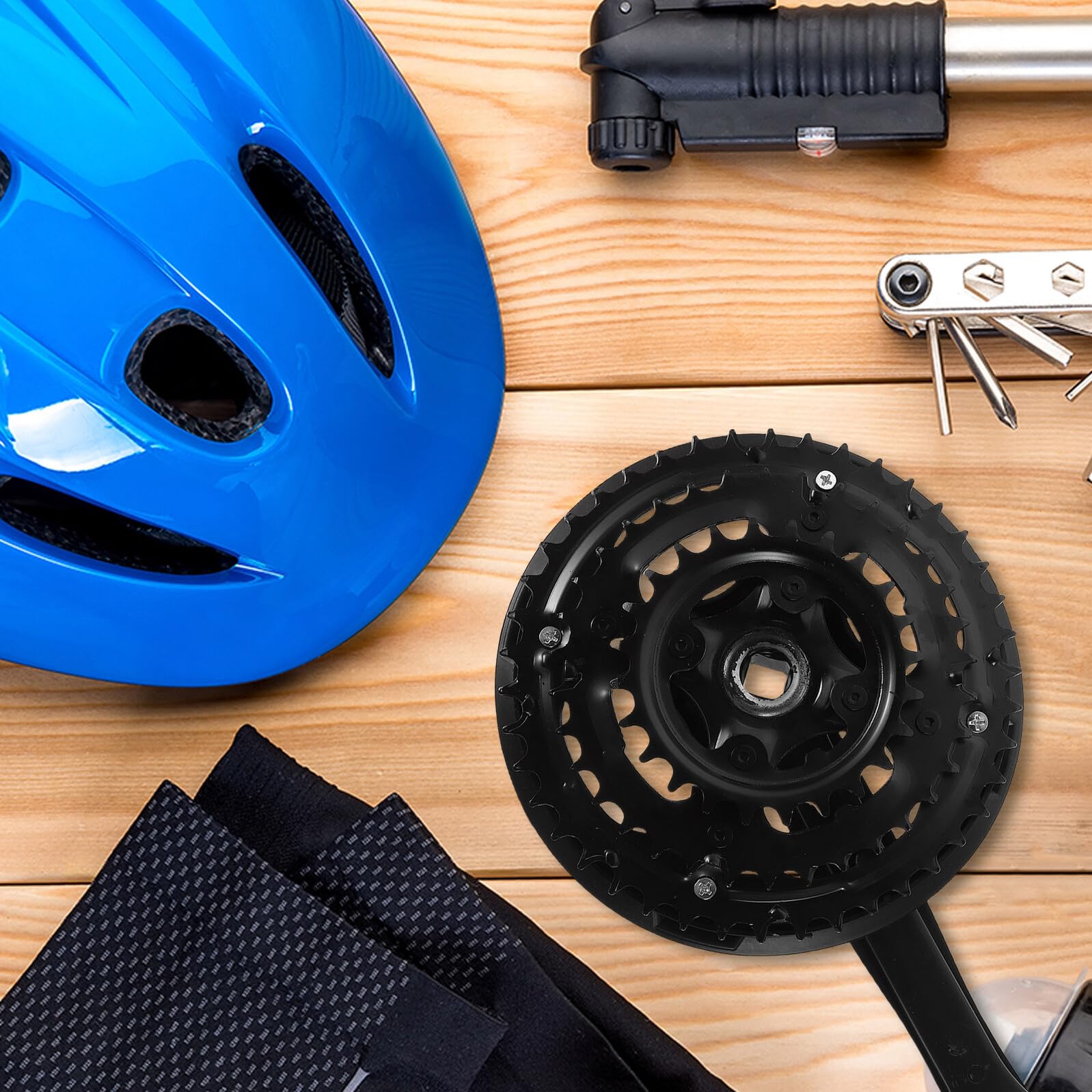 Guarnitura per Mountain Bike Corona in Metallo Resistente Braccio Pedivella Destro in Acciaio al Carbonio Set Sostituzione Pedivelle per Bici Pieghevoli Strada Accessori