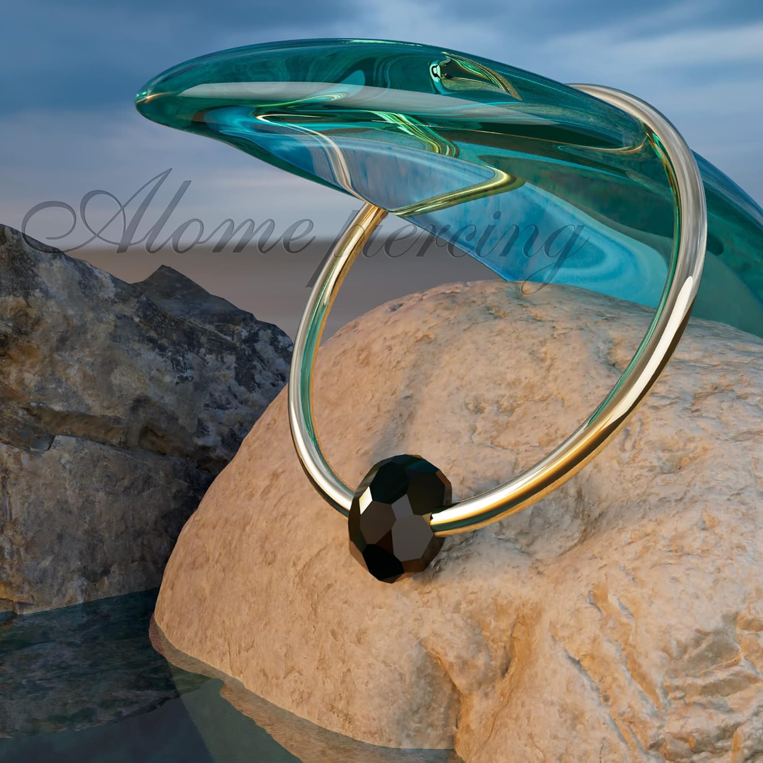 Sterling Silver and 14K Gold 7mm Hoop Earrings for Women - 20, 22 and 24 Gauge Helix Hoop Earrings with Opal or Bead Options - Image 5