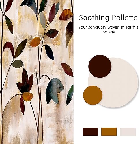 Miniatura 3 de SUBRTEX Cortinas opacas de 52 pulgadas de ancho x 84 pulgadas de largo, cortinas florales para oscurecer la habitación, cortinas de ventana con