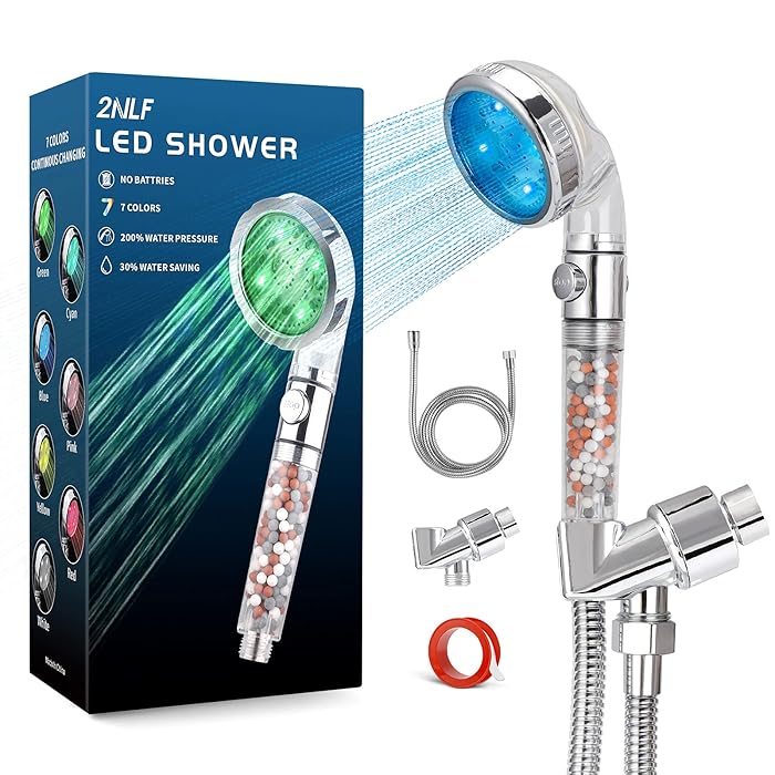 Buy 2NLF Led Shower Head with beads, 7 Colors Automatically Changing