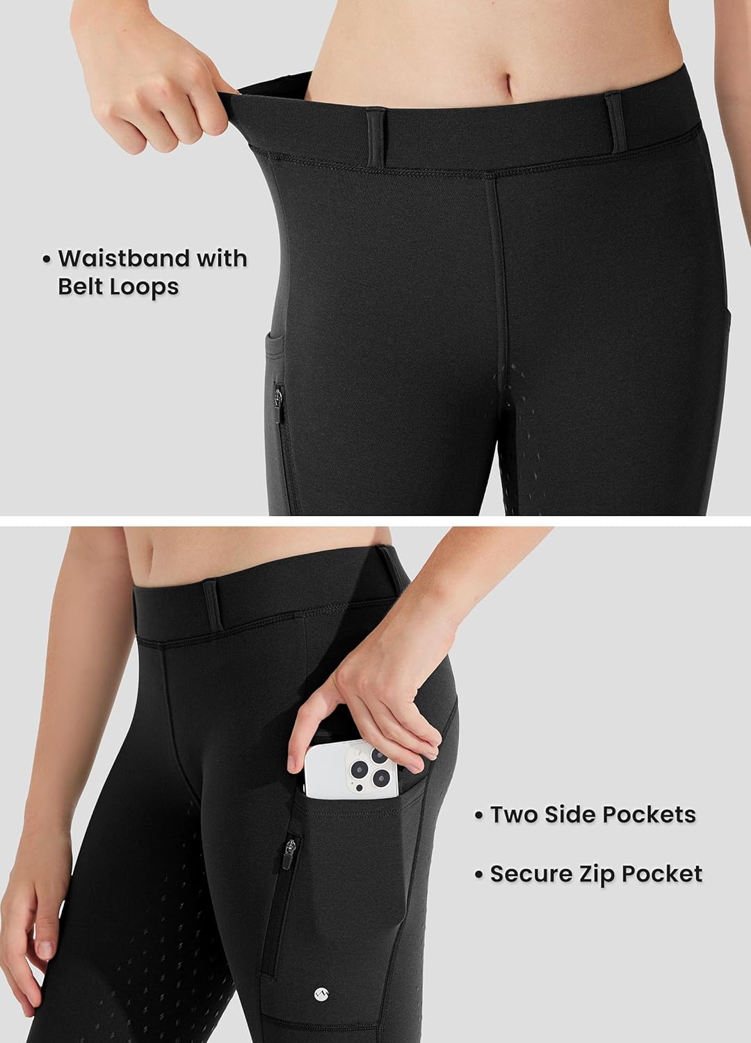 Willit Girls Fleece Horse Riding Pants Equestrian Breeches Kids Winter Riding Tights Thermal Schooling Tights - Image 4