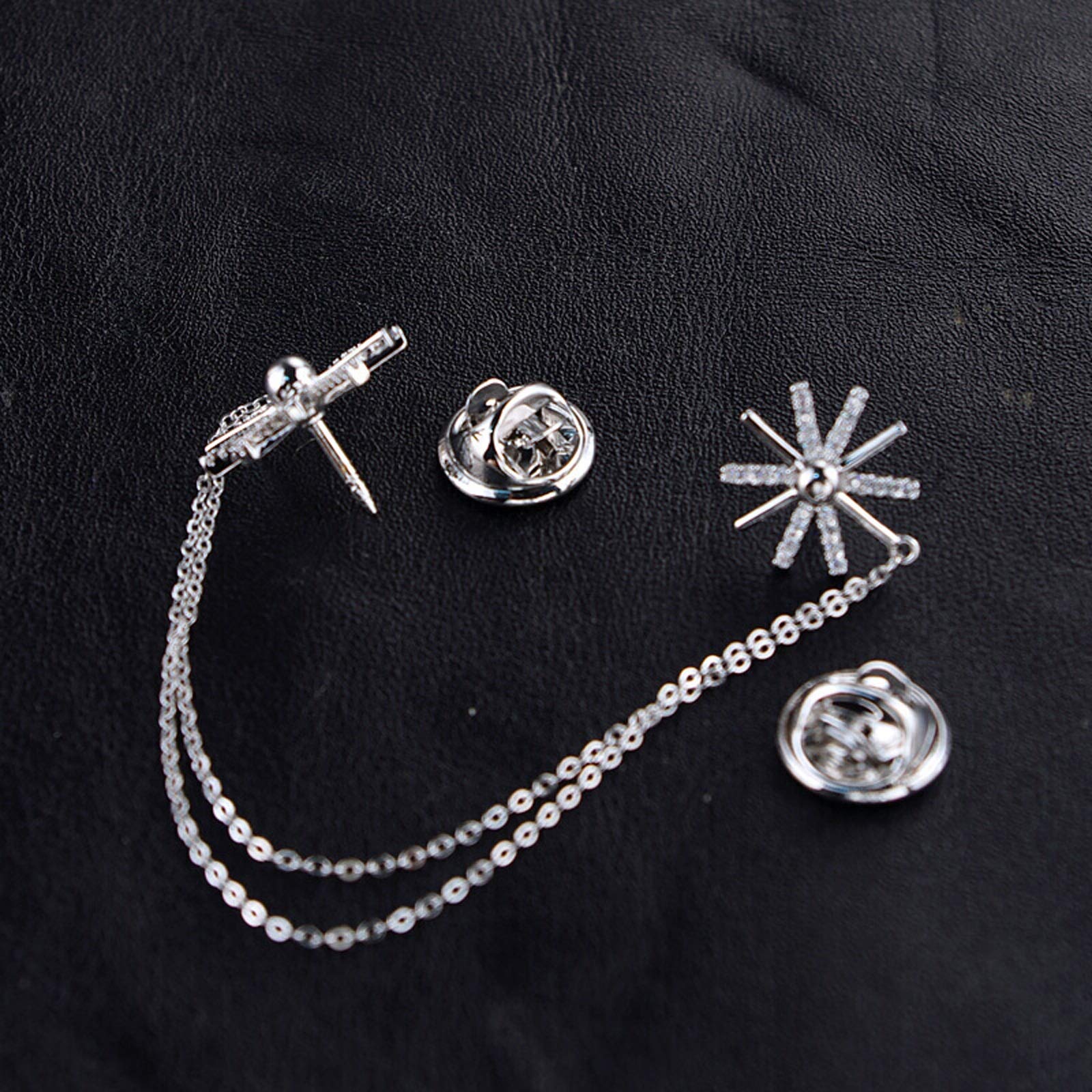 broschennadeln für Damen, 1 Packung, Herren-brosche, anstecknadel, hängende Ketten, kragenbroschen, einfache brosche, Anzug, Hemdkragen, eckknopf-Accessoires, modische broschen