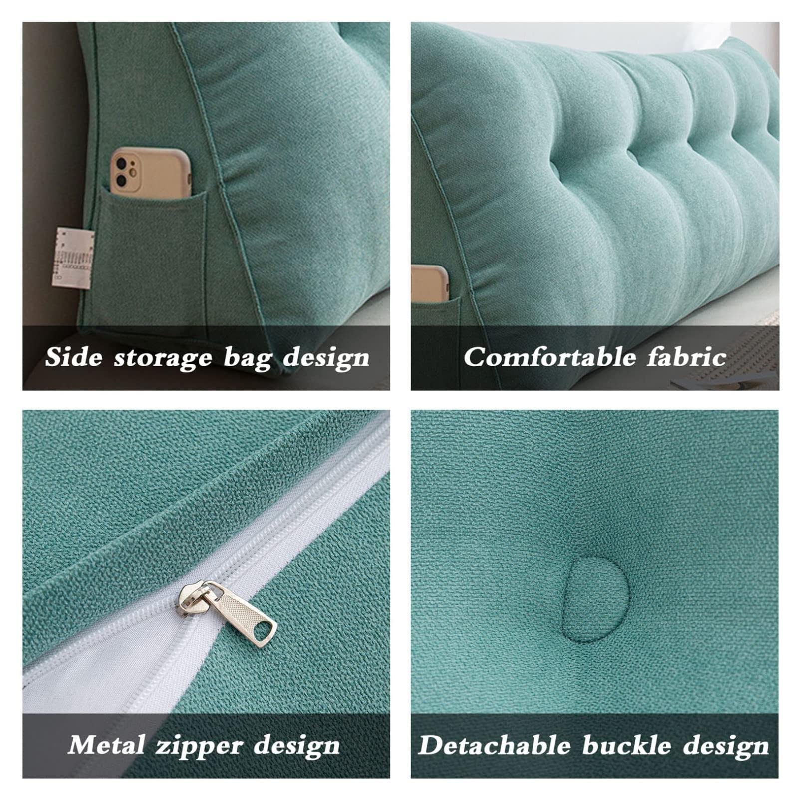 Cojín de cuña para cabecero, soporte de respaldo extraíble para lectura, dormitorio, sofá cama y posicionamiento lumbar, refuerzo cómodo para relajación y apoyo postural