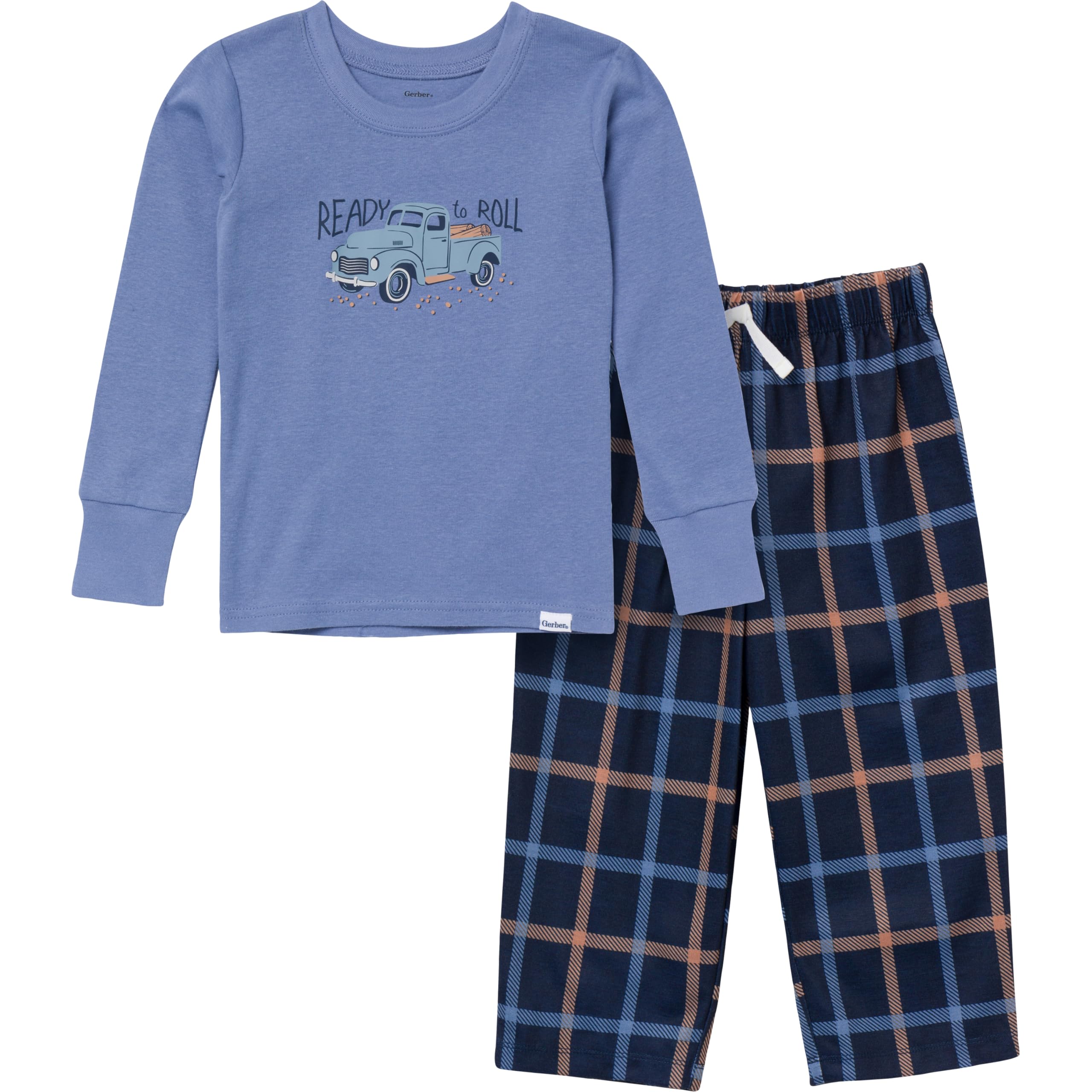 Gerber baby-boys 2-piece Pajama Set Long-sleeve Cotton Top Loose-fitting Pants