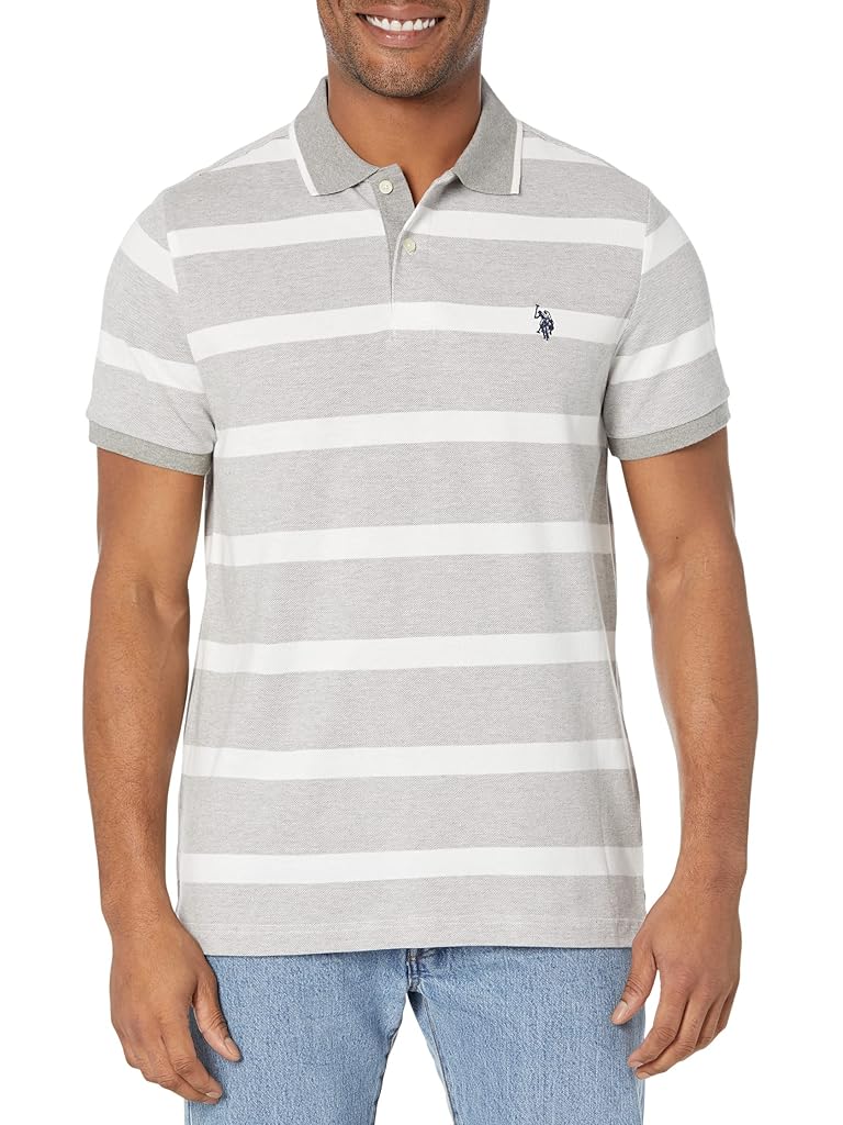 U.S. POLO ASSN. Short Sleeve Yarn-Dye Birdseye Stripe Pique Polo