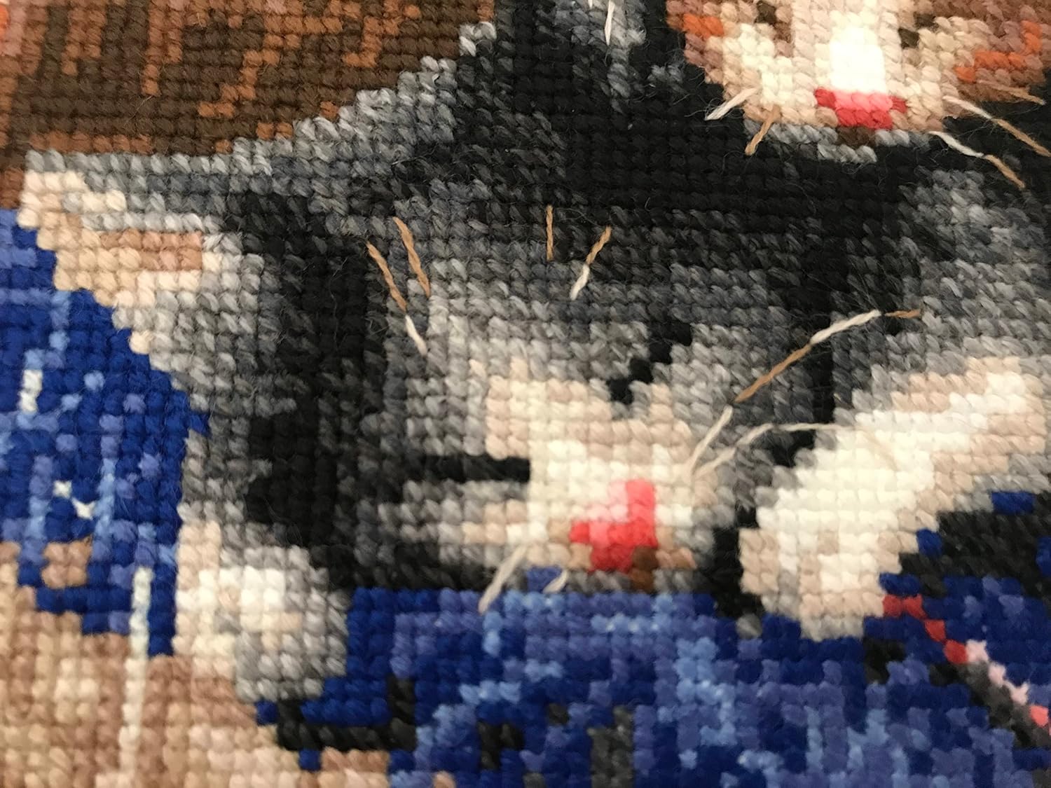 RIOLIS - Kittens In A Basket 1724, Cat Lovers Cat Cross Stitch Kits 11,81" x 9,45", Cross Stitch Kits for Beginners & Advanced, Crossstitching Kits Adult, Counted Stitching Kits, Kitten Embroidery Kit