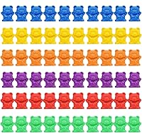 Timoo 60PCS Colored Counting Bears - Color Sorting Learning Toy, 6 Bright Colors for Kids Counting & Math Skills