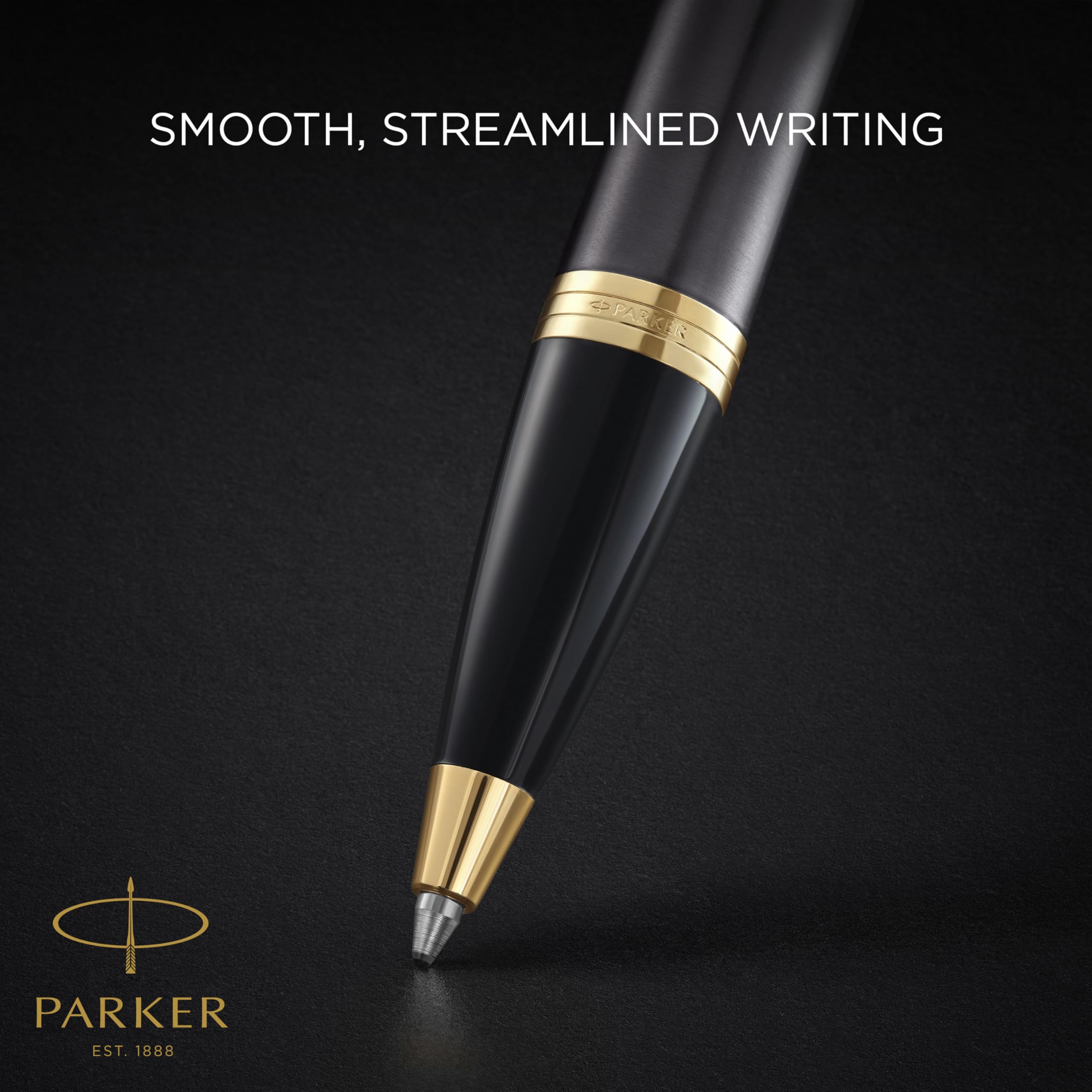 Parker IM Penna a Sfera Laccatura Grigia Pennino Dorato Punta Media Ricarica Inchiostro Blu