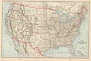 洋書 The united states in old maps and prints Old Map of United States of America Map Digital Download