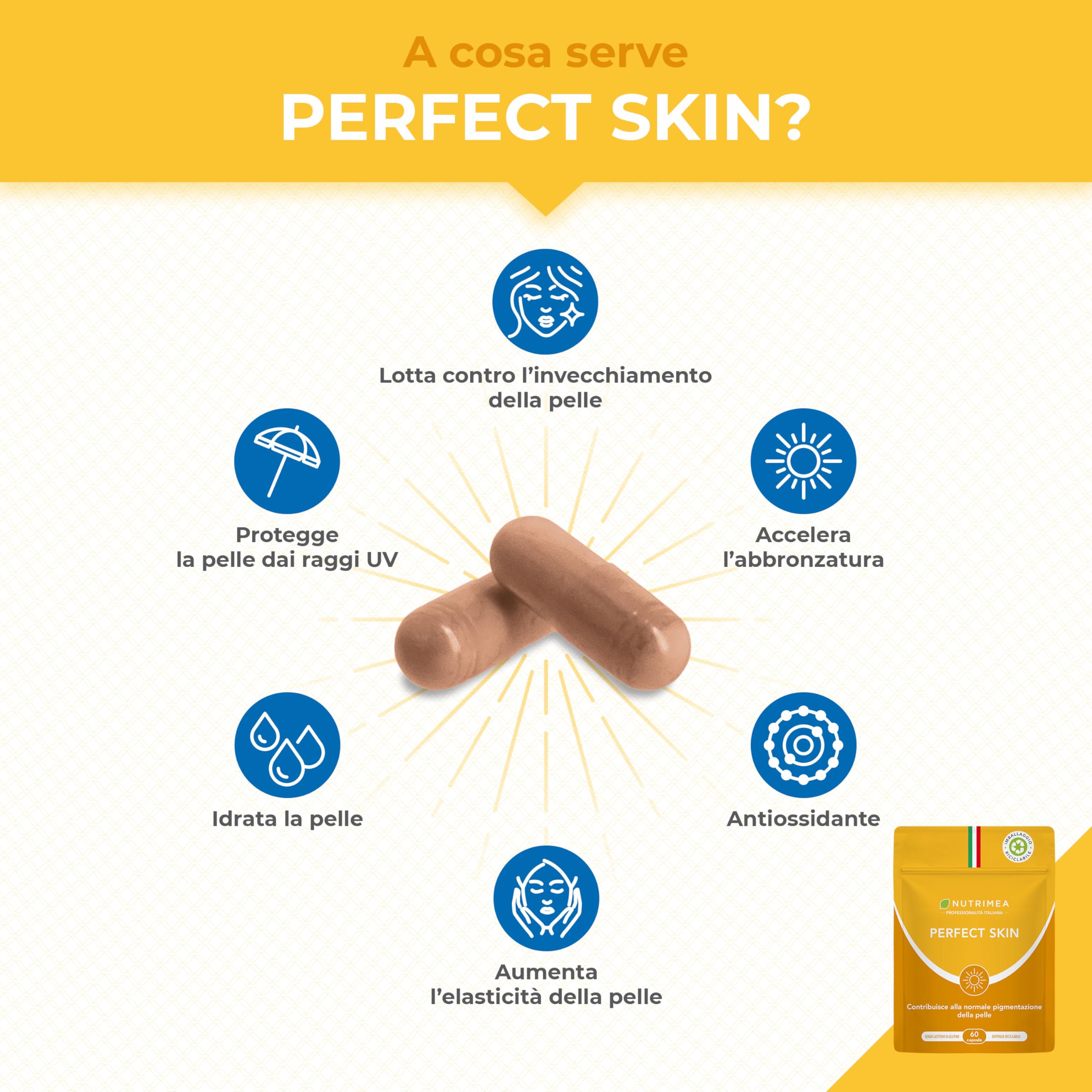 Pack Abbronzatura & Bellezza | Biotina + Perfect Skin | Pelle, Capelli e Unghie | Nutrimea