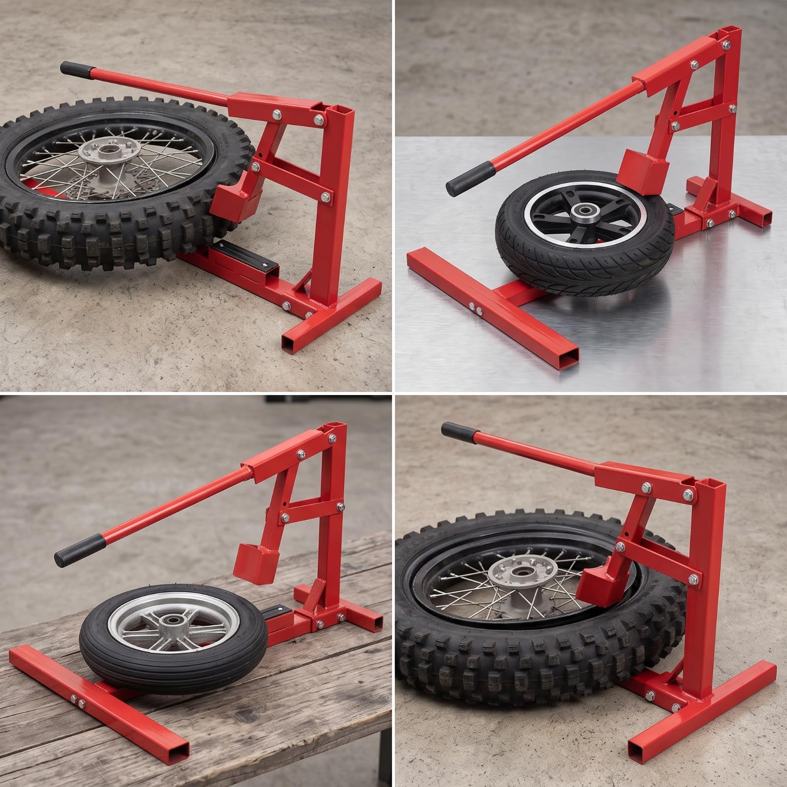 LOVIVER Desmontador de Neumáticos de Motocicleta Desmontadora Manual Herramienta Cambiadora Palanca Extractor Rompedor de Talones de Hierro con Agarre de Goma