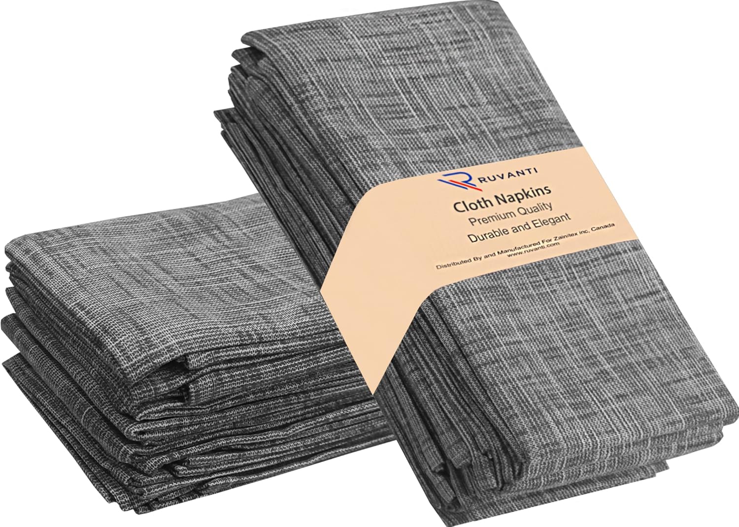 Ruvanti Cloth Napkins Set of 12 Cotton 100, 20x20 Inches