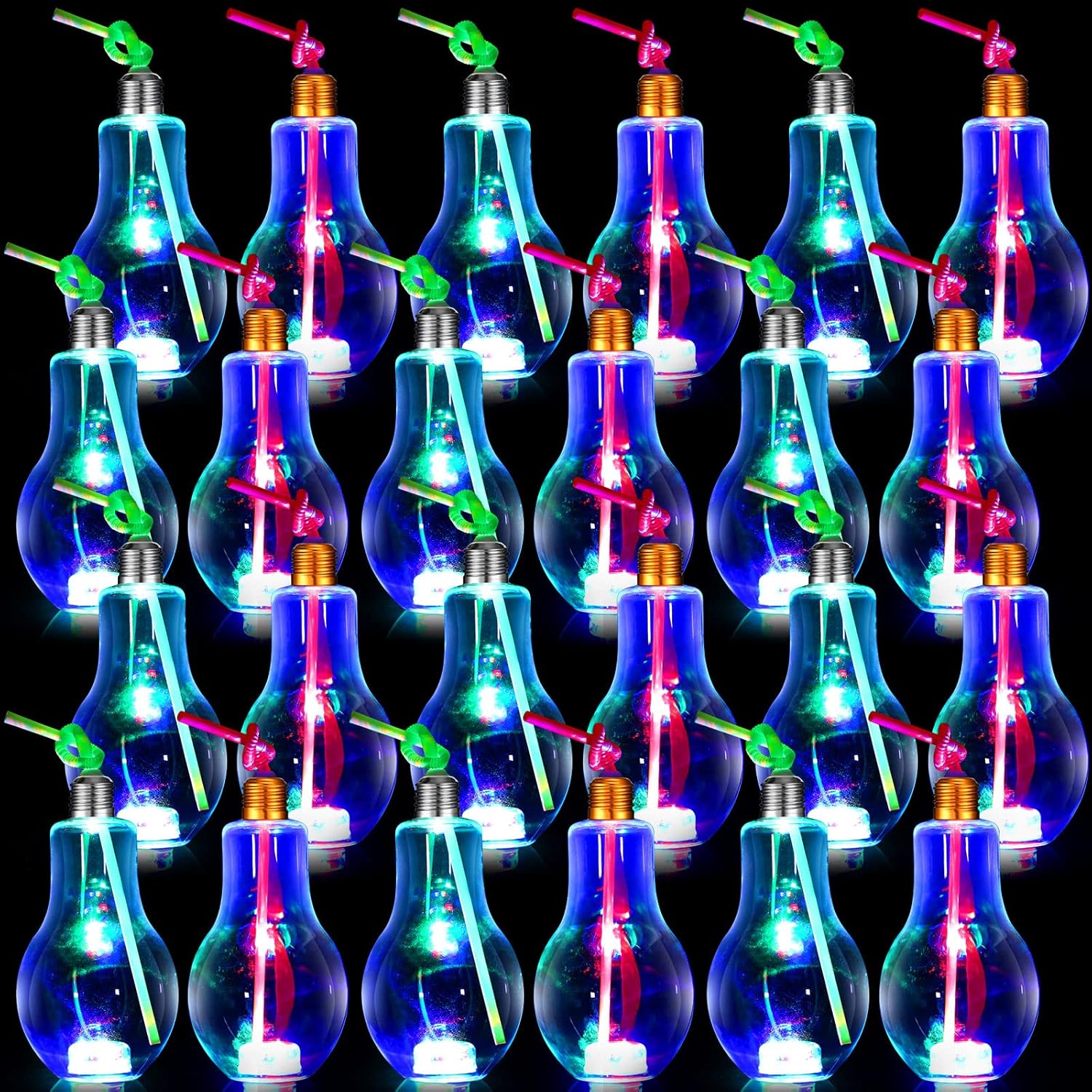 500 ML Light Bulb Cups Lights up LED Drinking Glasses Plastic Bottles
