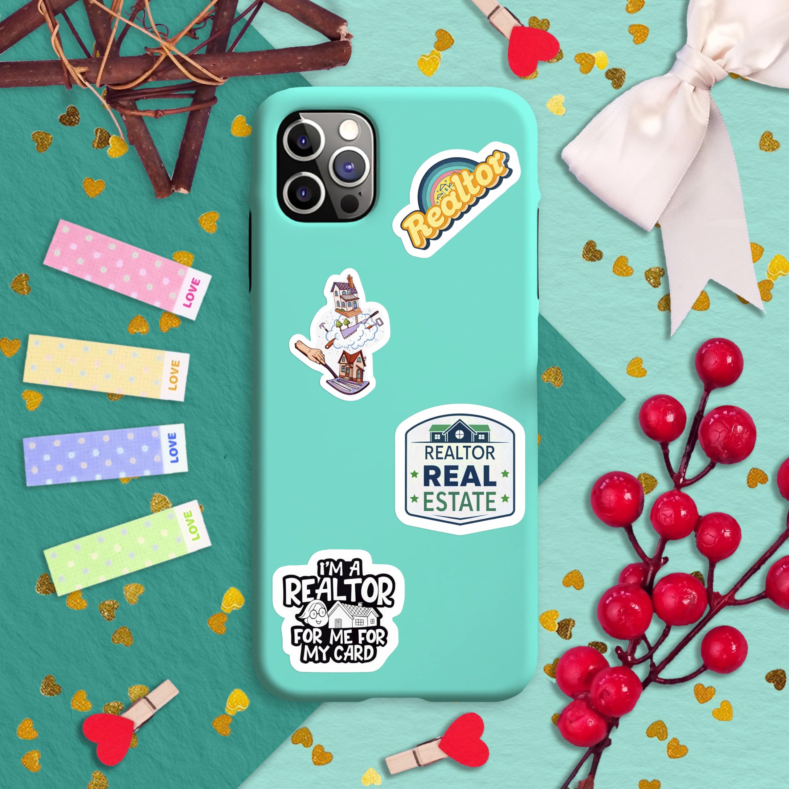 100Pcs Realtor Stickers for Laptop & Water Bottles, Real Estate Stickers - Real Estate Agent Gifts - Realtor Party Supplies - Gift for Women & Men