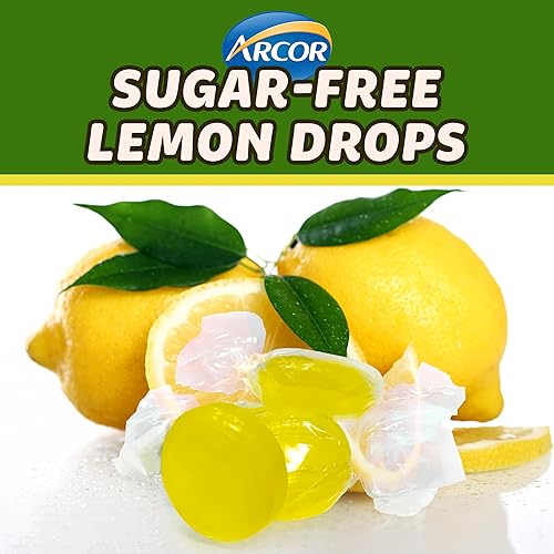 Miniatura 3 de Arcor Lemon Drops - Caramelos sin azúcar, caramelos duros a granel, 1 libra de aproximadamente 75 caramelos de menta sin azúcar, dulces a granel