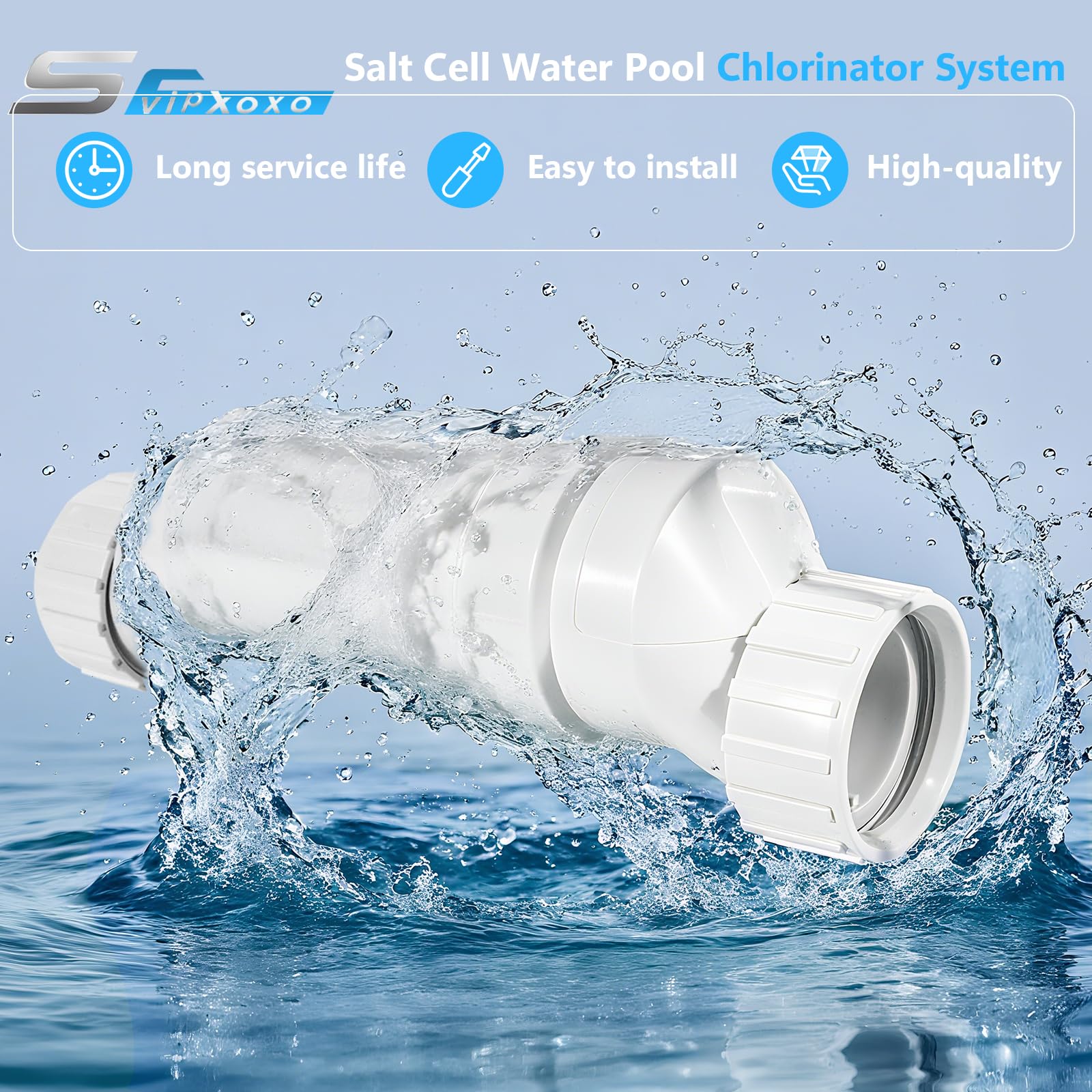 T-9 - Célula de sal para sistema de clorador de piscina compatible con Hayward Cell T-9 W3T-CELL-19 BLT9H AquaRite, AquaTrol y más piscinas de agua salada de hasta 25.000 galones