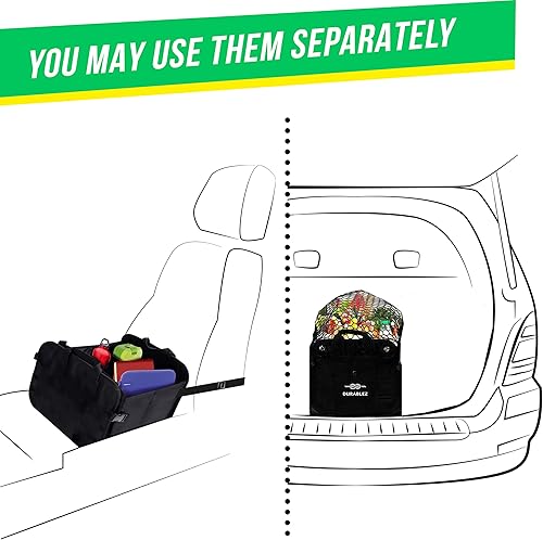 Miniatura 7 de Organizador de maletero de automóvil de 3 secciones XL  Cubo de almacenamiento modular grande para automóvil, organizador de carga plegable con