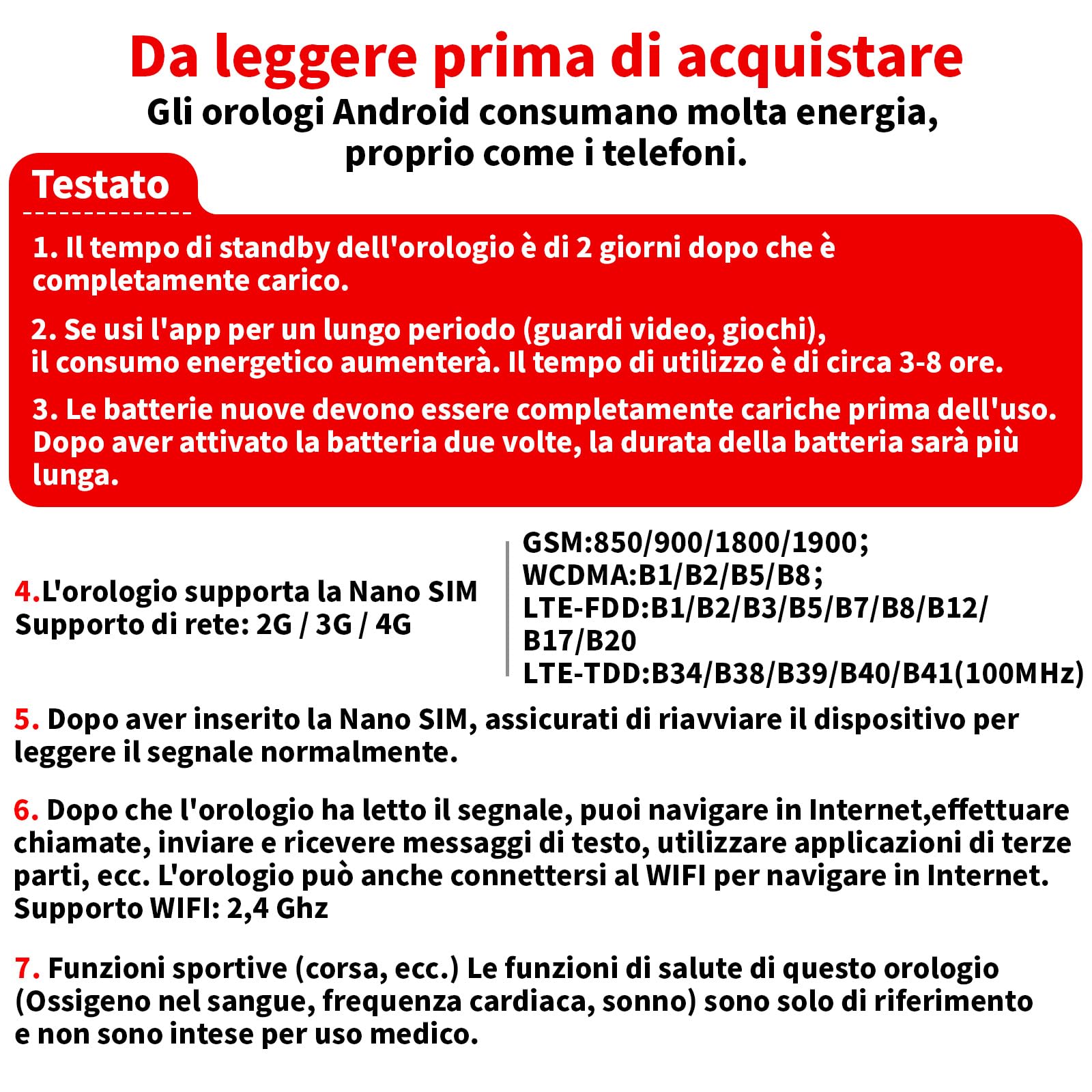LOKMAT 4G SIM-Karten-Smartwatch, schermo AMOLED da 1,508 pollici, 3 GB + 32 GB, smartwatch per uomini e donne con fotocamera girevole, WiFi, GPS, Android 8.1, orologio Fitness Activity Tracker