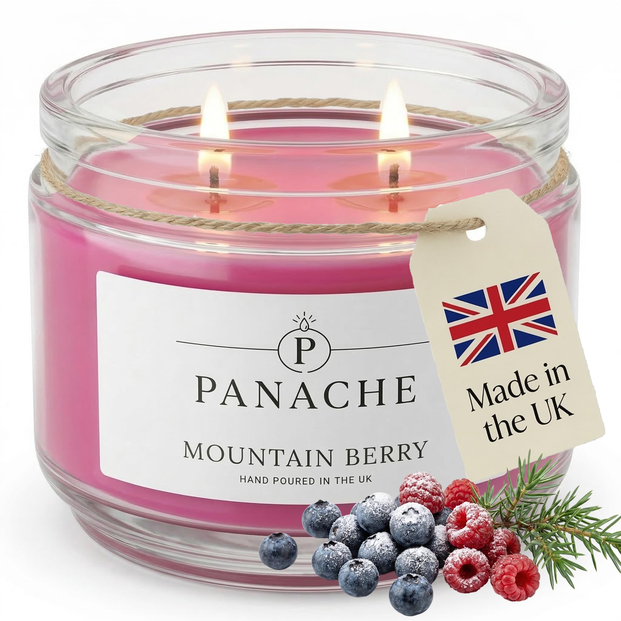 Panache Mountain Berry Scented CandleDouble WickFruity Forest Scent from B&Q