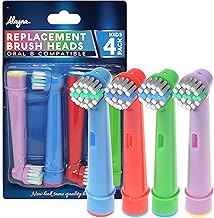 Kids Replacement Toothbrush Heads Compatible with Oral-B Electric Toothbrushes, 4-Pack – Soft Bristles, Small-Size Heads for Sensitive Cleaning