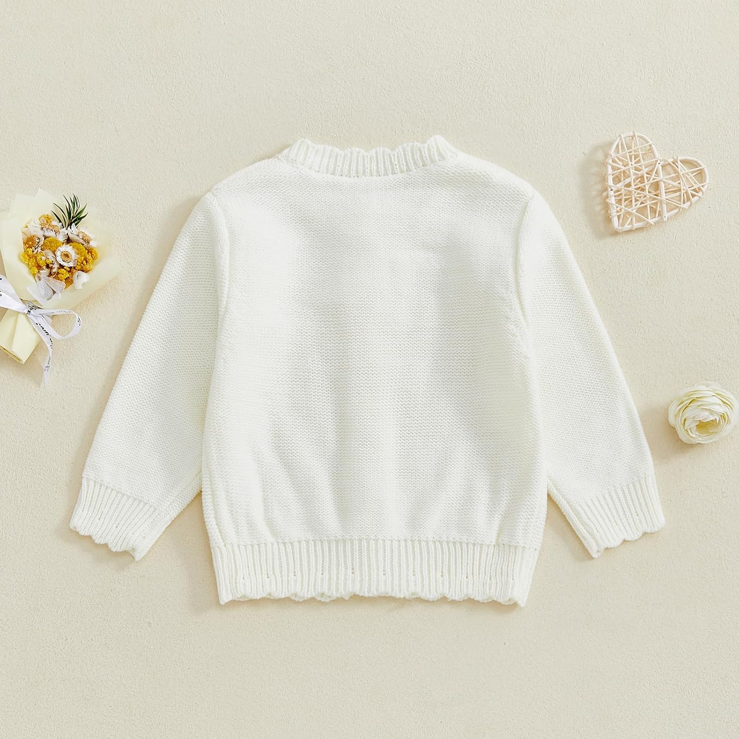 Newborn Infant Baby Girl Cardigan Button Down Knit Sweatshirt Toddler Lightweight Sweater Easter Spring Outfits - Image 7