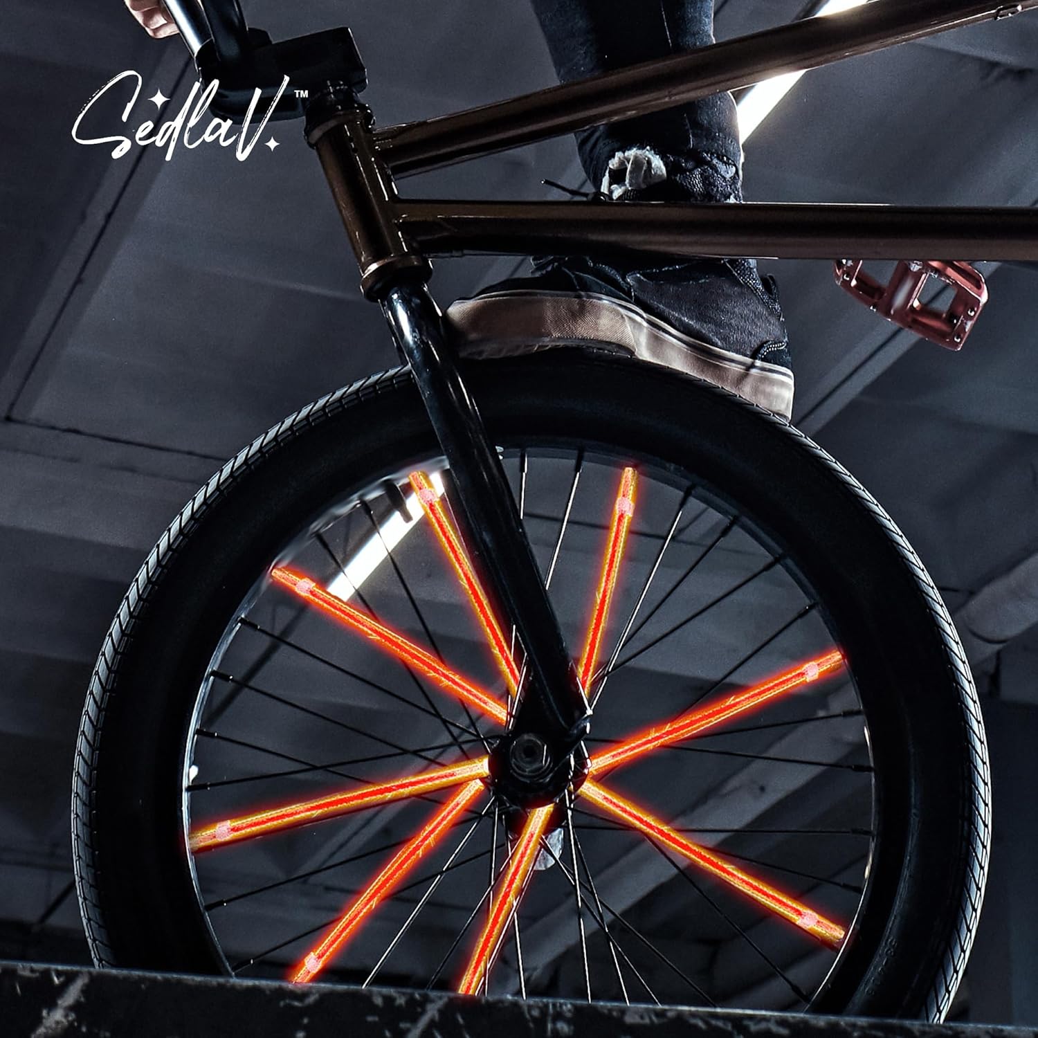 SEDLAV Patriotic Bicycle Spoke Glow Sticks - LED Bike Lights for Night Riding - Red & Blue Bike Wheel Lights with Easy Snap & Shake Activation