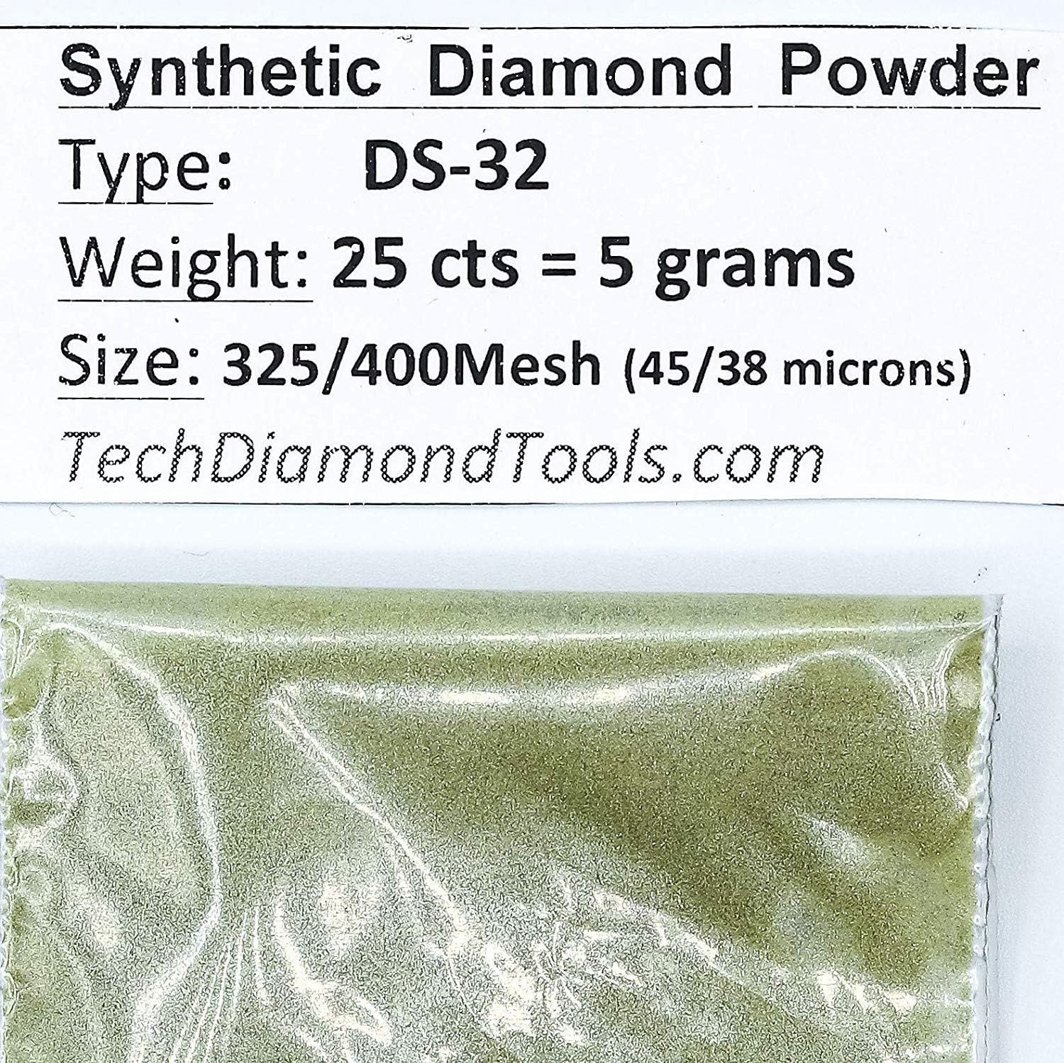 TechDiamondTools Diamond Dust Grinding Powder for Stone Rock Valve Steel Hard Metal Concrete Granite Knife Gun 325/400 to 50/60 mesh 5 Grams 25 carats USA Made Abrasive Powder Crystal dust (325 grit)