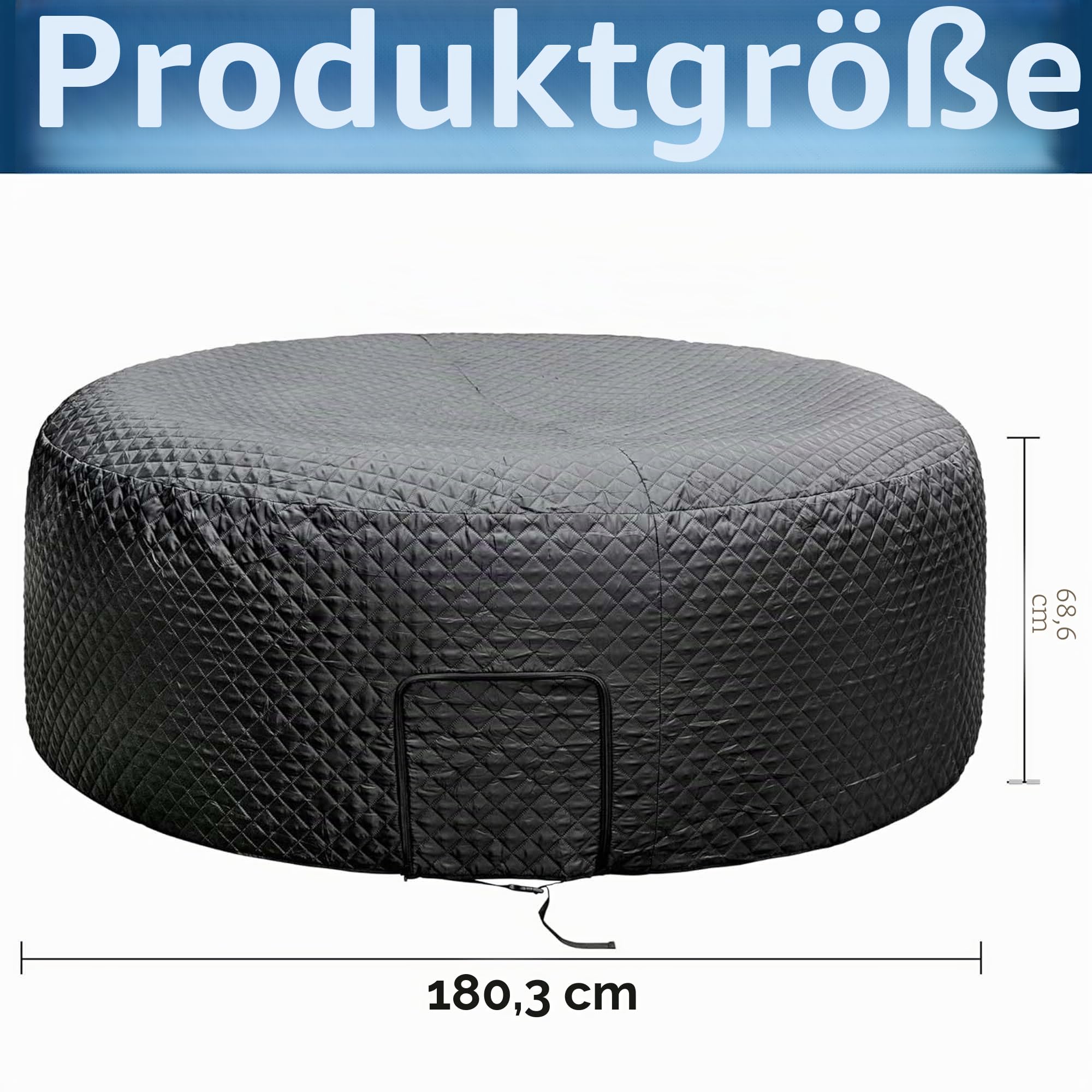 Isolierte Aufblasbare Whirlpool-Abdeckung – Rund, 185,4 X 71,1 Cm, Aus 420D Oxford-Gewebe Mit Aluminiumfolie & Dickem Isolierpaket – Wasserdicht, UV-beständig, Mit Reißverschlusstür & Windgurt – Für Ganzjährigen Schutz & Wärmeerhalt Isolierte Aufblasbare Whirlpool-Abdeckung – Rund, 185,4 X 71,1 Cm, Aus 420D Oxford-Gewebe Mit Aluminiumfolie & Dickem Isolierpaket – Wasserdicht, UV-beständig, Mit Reißverschlusstür & Windgurt – Für Ganzjährigen Schutz & Wärmeerhalt