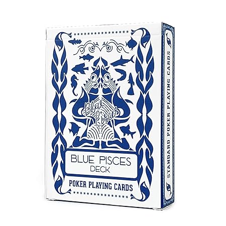 Galliard Games Poker Playing Card Deck, Premium Paper Custom Design (Blue Pisces)