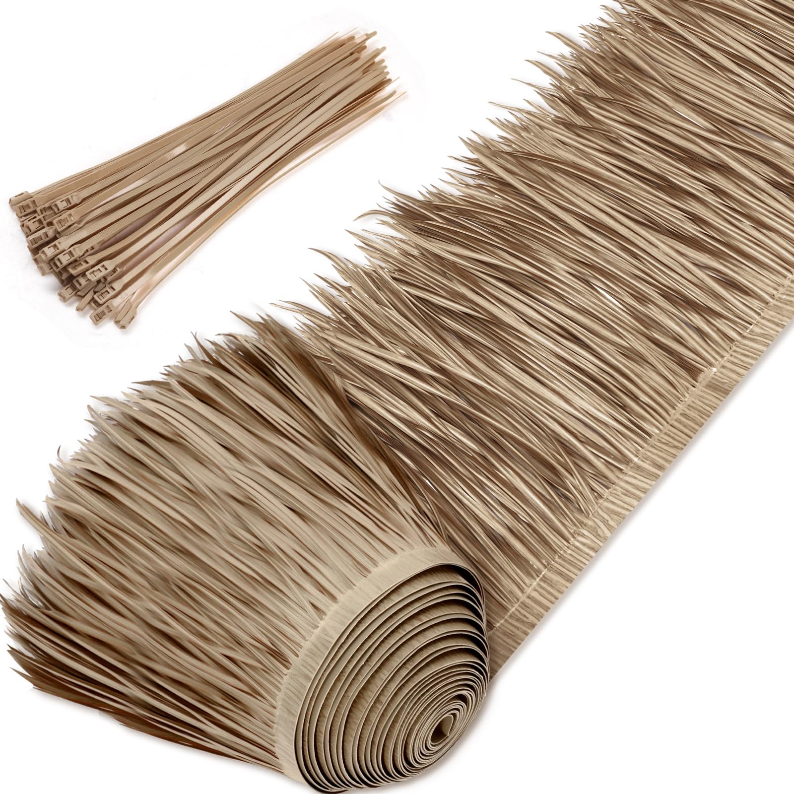 Rouleau de chaume de palmier gris marron pour toit tiki et pergola