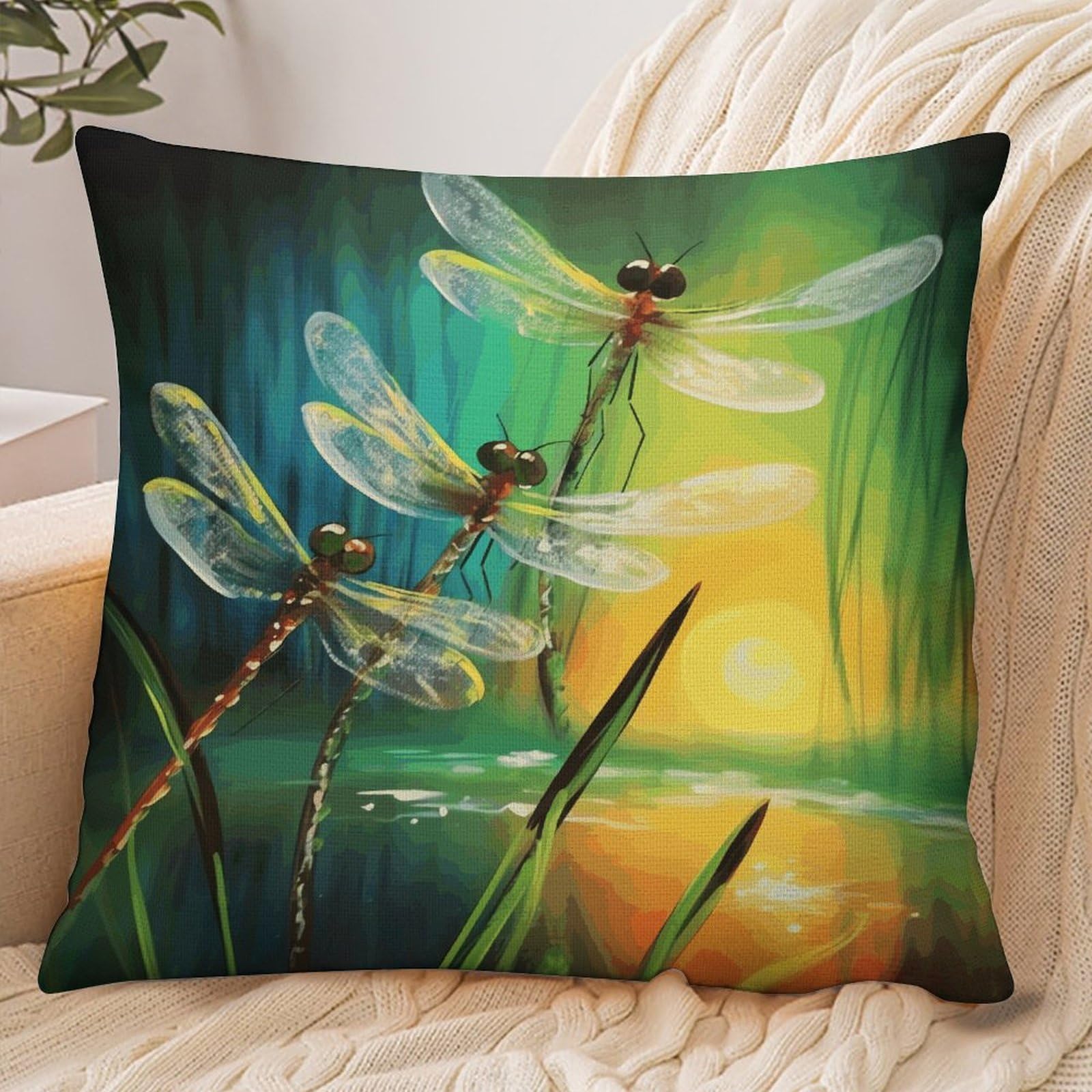 Fekiloot Style Dancing With Dragonflies Pillowcase Pillow Sham Pillow Case