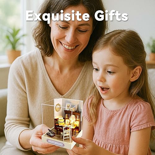 Miniatura 9 de Flever Kit de casa de muñecas en miniatura, habitación creativa con muebles para regalo romántico de San Valentín (estudio elegante)