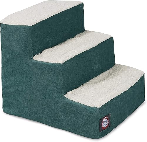 Majestic Pet Escaleras portátiles para mascotas  Sensación suave de espuma Sherpa  Escalones para perros y gatos  Rampa para perros y gatos