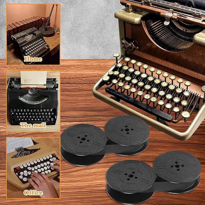 Paquete de 2 cintas de máquina de escribir universales en negro miniatura 7