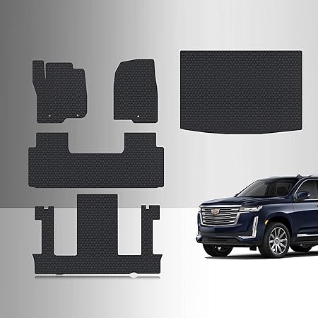 2023 Cadillac Escalade Accessories Amazon Com Toughpro Floor Mats Accessories Set 3rd Row Cargo Compatible With Cadillac Escalade Esv 2nd Row Bucket Seating All Weather Heavy Duty Made In Usa Black Rubber 2021 2022 2023 Automotive