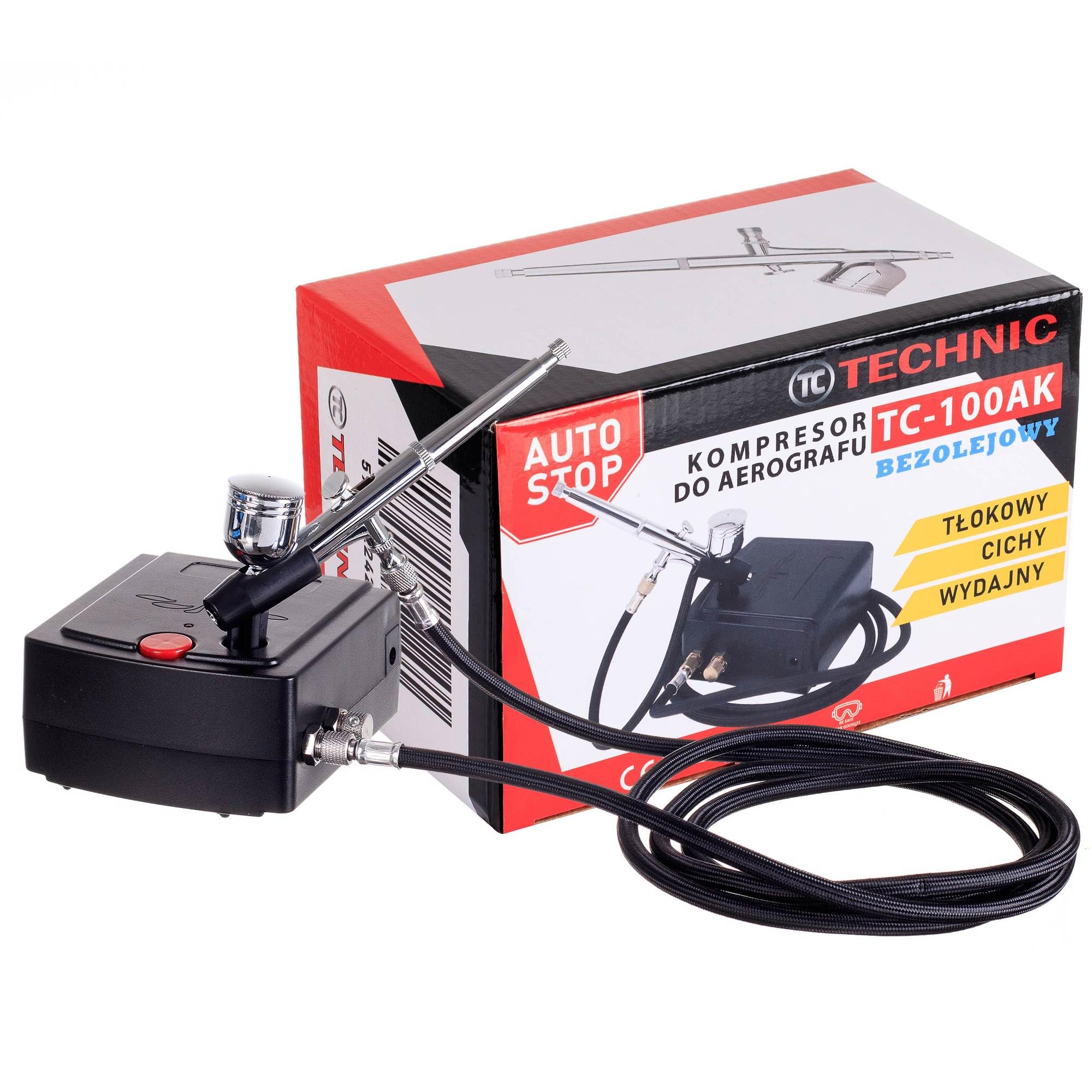 Mini compressore aerografo completo con aerografo 0,3 Double Action AUTO START/STOP