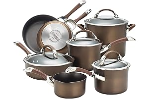 Circulon Symmetry Hard-Anodized Aluminum Nonstick Cookware Set, 11-Piece in Chocolate