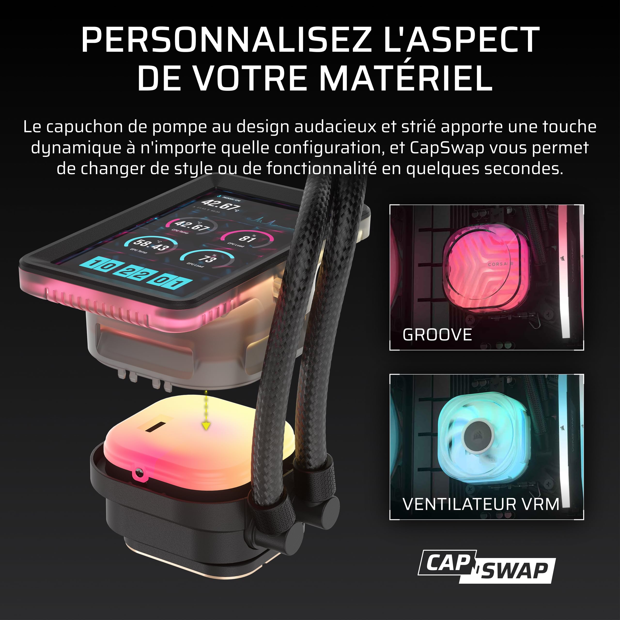 CORSAIR iCUE Link Titan II 360 RX RGB AIO Refroidisseurs Liquides – Noir