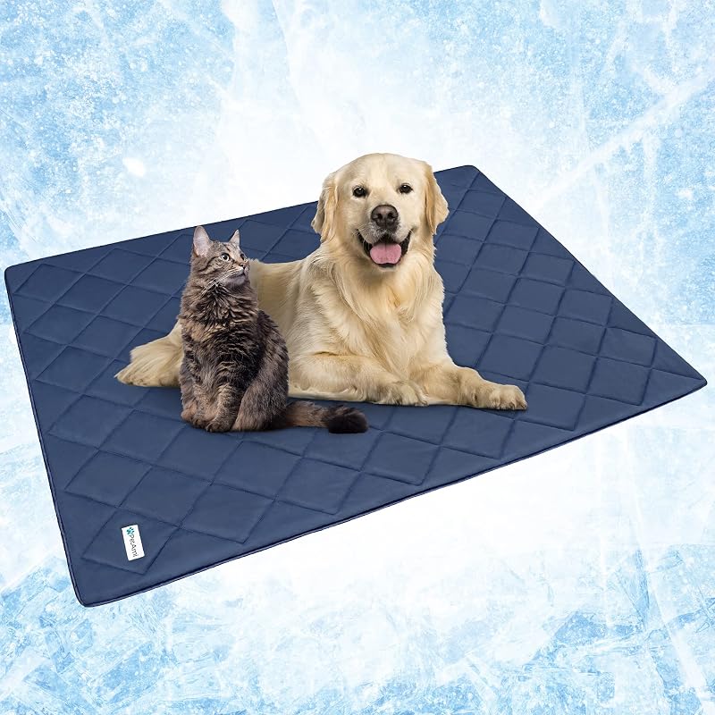 Manta refrescante para cães e gatos em nylon leve PetAmi Navy Blue 90 x 90 cm