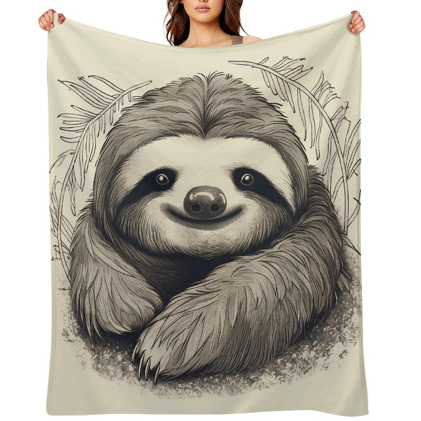 Sloth My Spirit Animal Throw Blanket for Couch and Bed Super Soft Warm Lightweight Throw Blankets Cozy Fuzzy Flannel Blanket Personalized Decorative Blankets for Sofa Decor 50"x60"