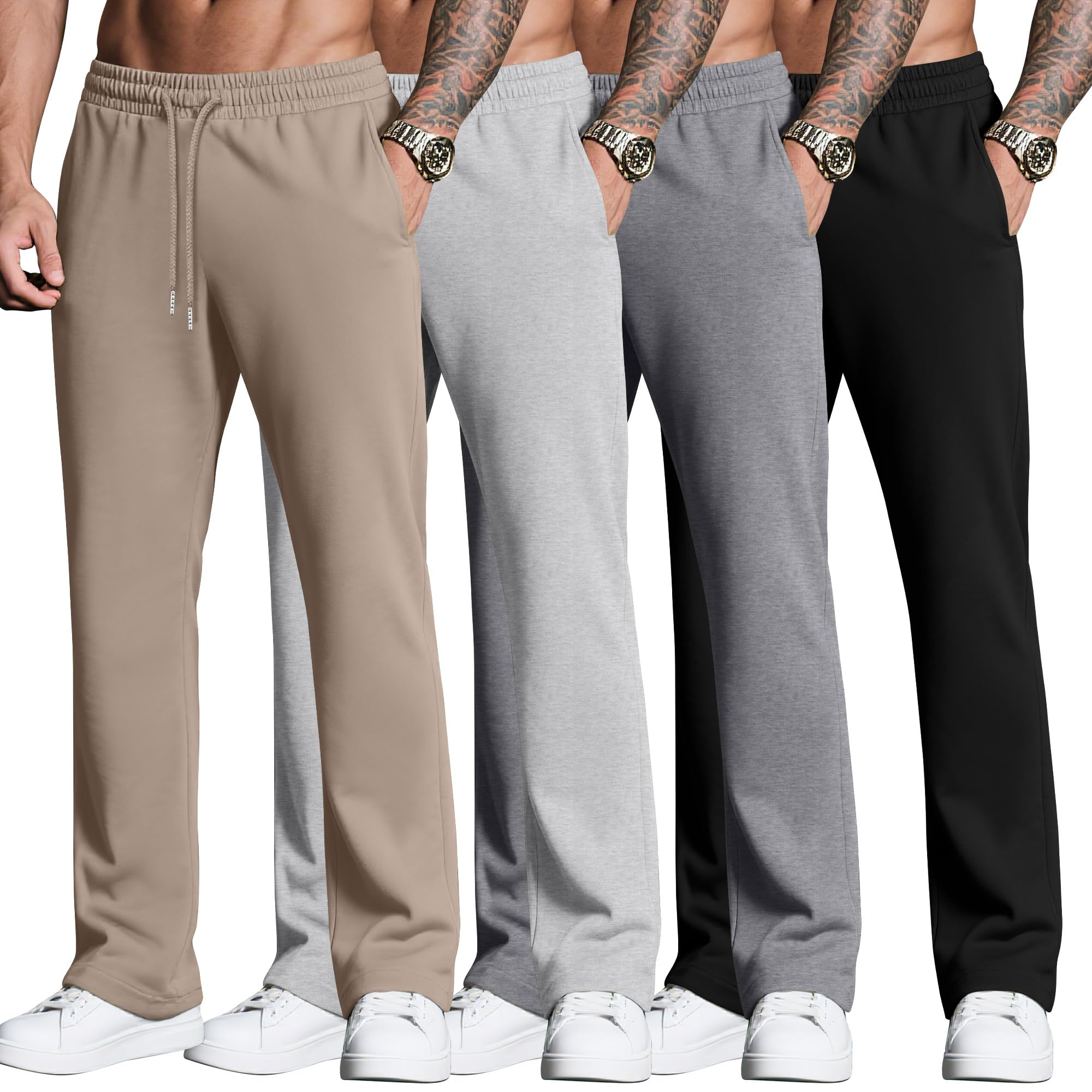 4 Pack Men's Sweatpants Baggy Lightweight Pants