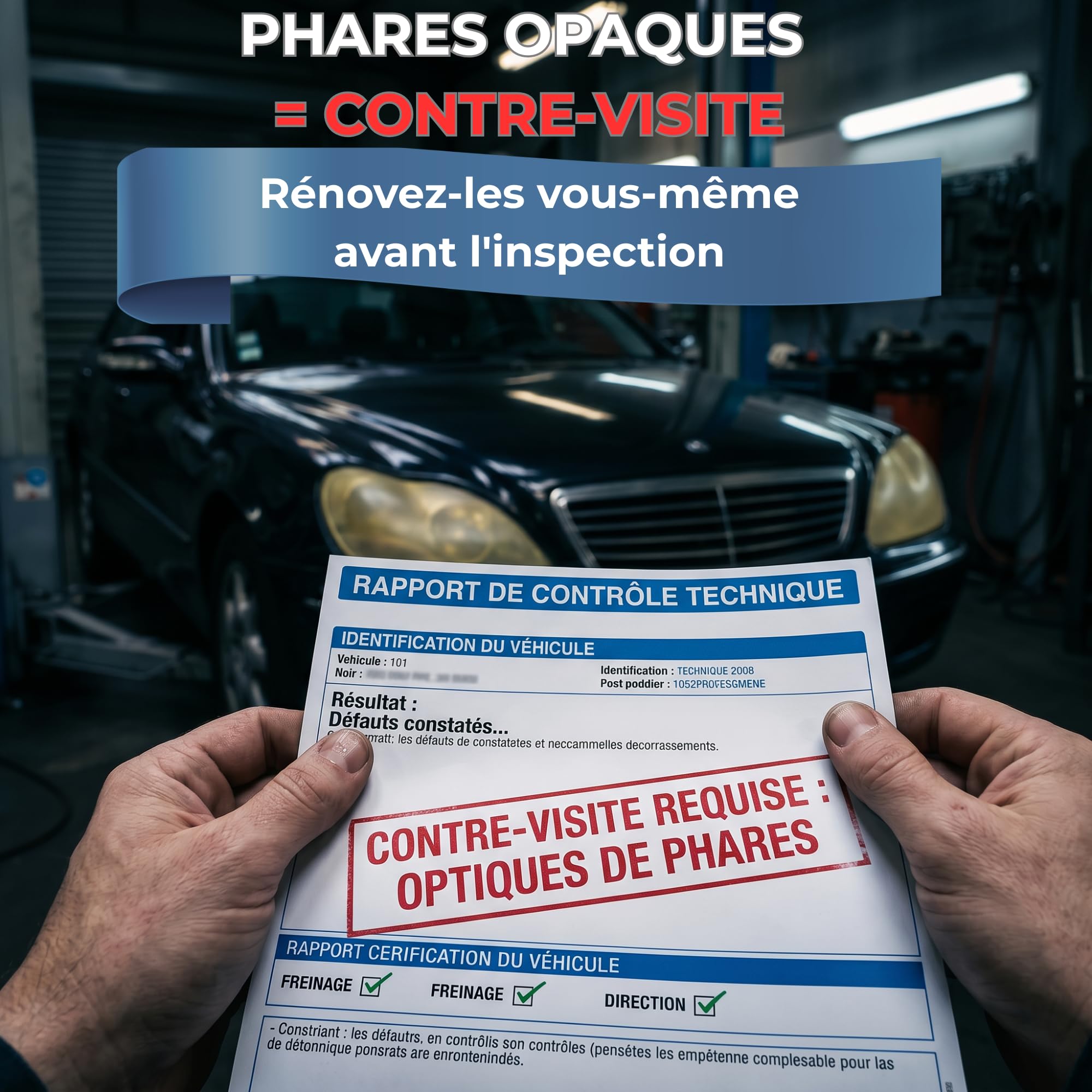 [Marque Francaise] Renovateur Phare Voiture | Premium | Kit Renovation Phare Voiture | Kit Restauration Phare Voiture, Polish, Ponçage Phares Auto Moto | Nettoyant Rénovateur Phare Opaque