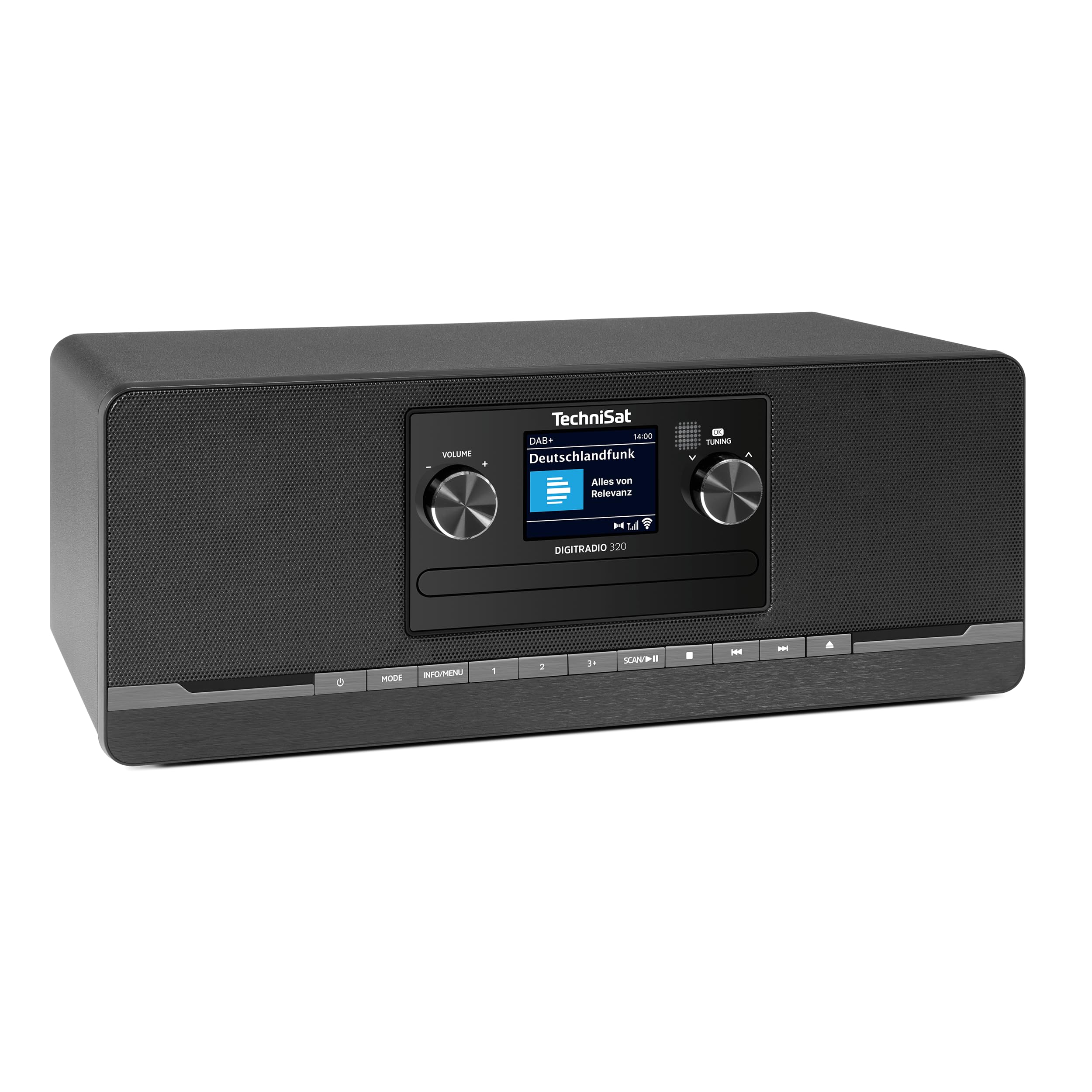 TechniSat DIGITRADIO 320 – Stereo Digitalradio (Kompaktanlage mit DAB+ & UKW, CD-Player, Bluetooth, USB, 2×5W RMS, TFT-Farbdisplay, Favoritenspeicher, Wecker, Sleeptimer, Fernbedienung) Schwarz