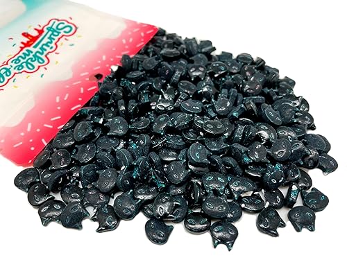 Miniatura 3 de Decoraciones comestibles para fiesta de Halloween, mezcla de espolvoreo, una variedad espeluznante de 4 onzas (gatos negros)