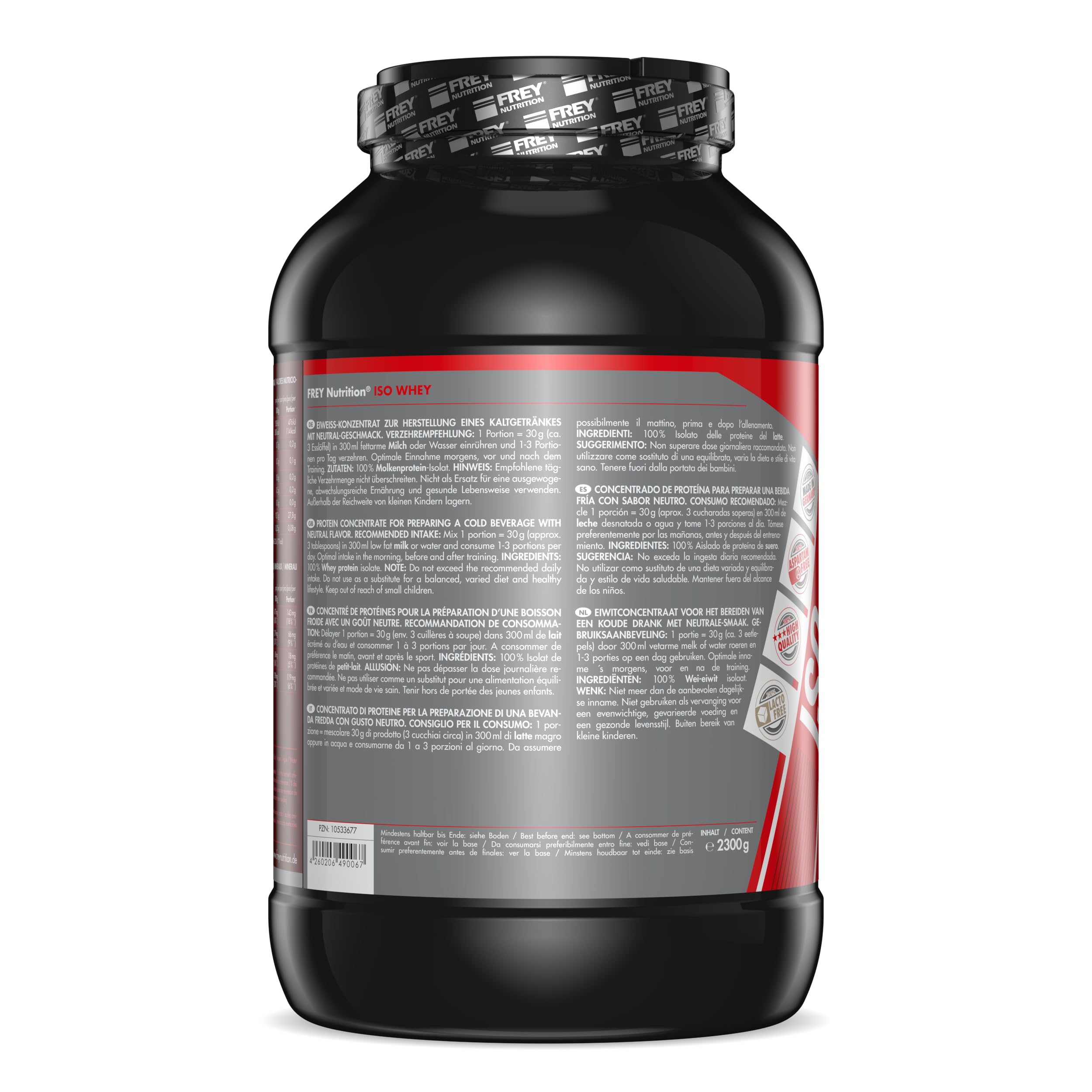 Frey Nutrition Iso Whey Neutral Dose, 1er Pack (1 x 2.3 kg)