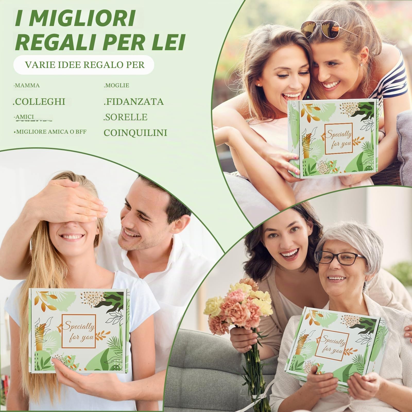 Regalo Donna,Set Regalo per Amica Compleanno,Positiva Idee Regalo Donna Originali, Confezione Regalo Migliore Amica Originale,30 40 50 60 Anni Regalo per Compleanno Amica/Collega/Mamma