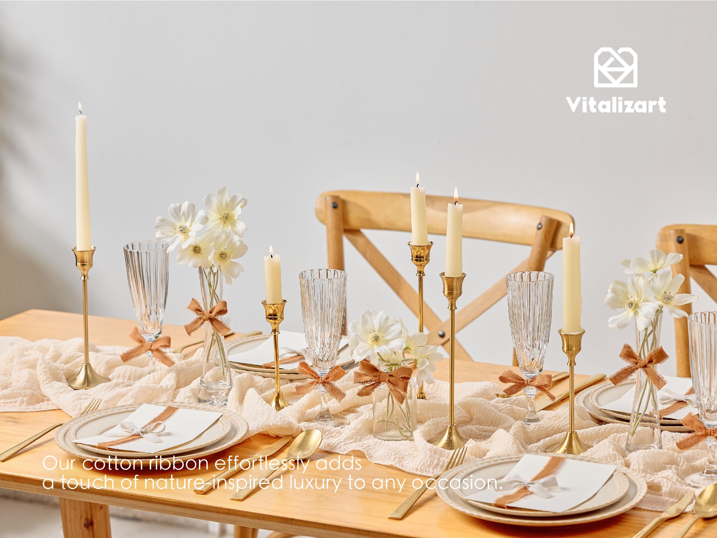 Vitalizart Herbstband aus Baumwolle, handgefertigt, Fransen, 1,6 cm x 21 m, Terrakotta, reine natürliche Baumwollbänder für Geschenkverpackungen, Hochzeitseinladungen, Brautpartys, Blumensträuße