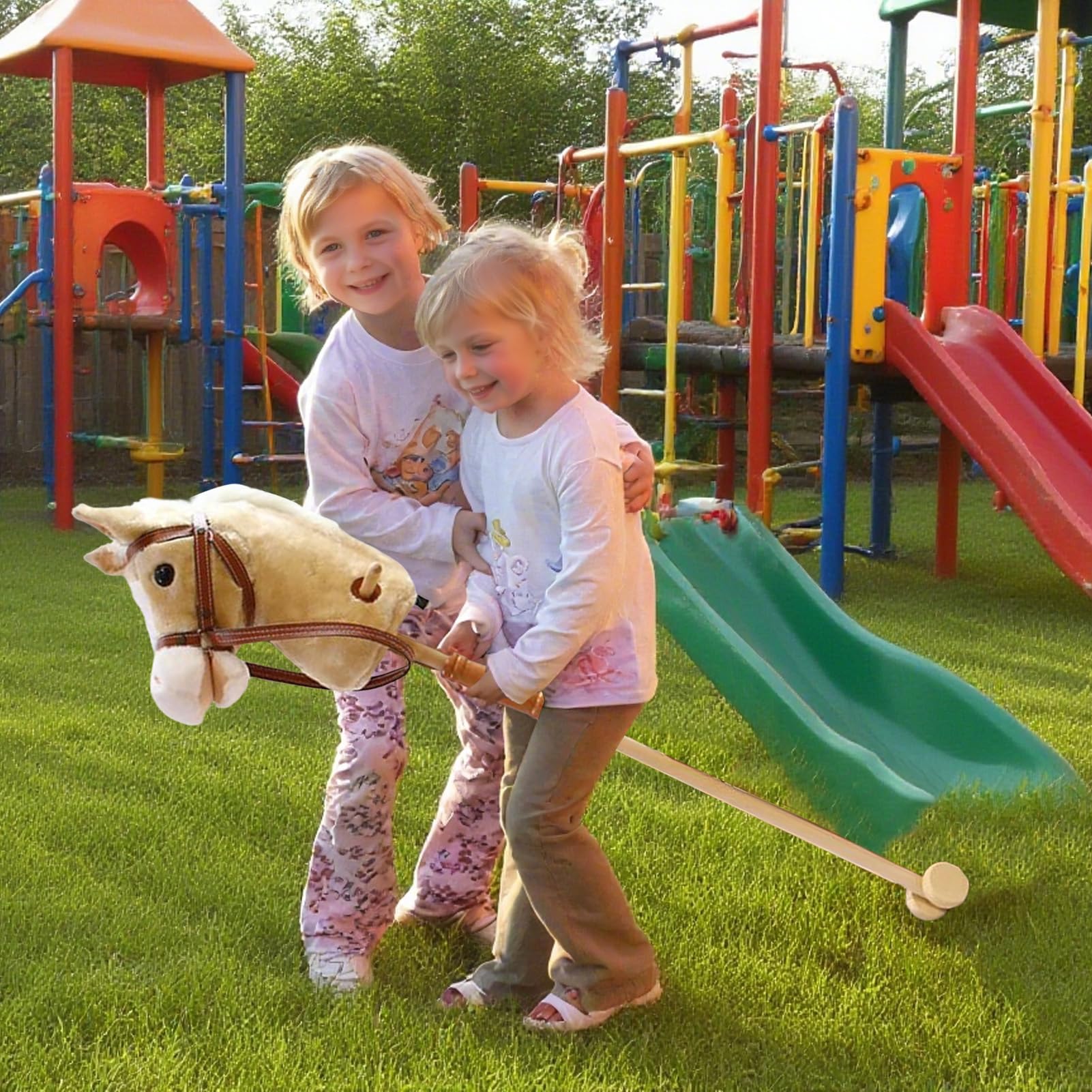 Stick Horse - Sons De Hennissement De Poteau Détachable | Poney D'équitation En Peluche, Tête D'animal De Jeu De Rôle Cowboy | Pour Les Jeux De Rôle Garçons Filles D'âge Préscolaire Anniversai