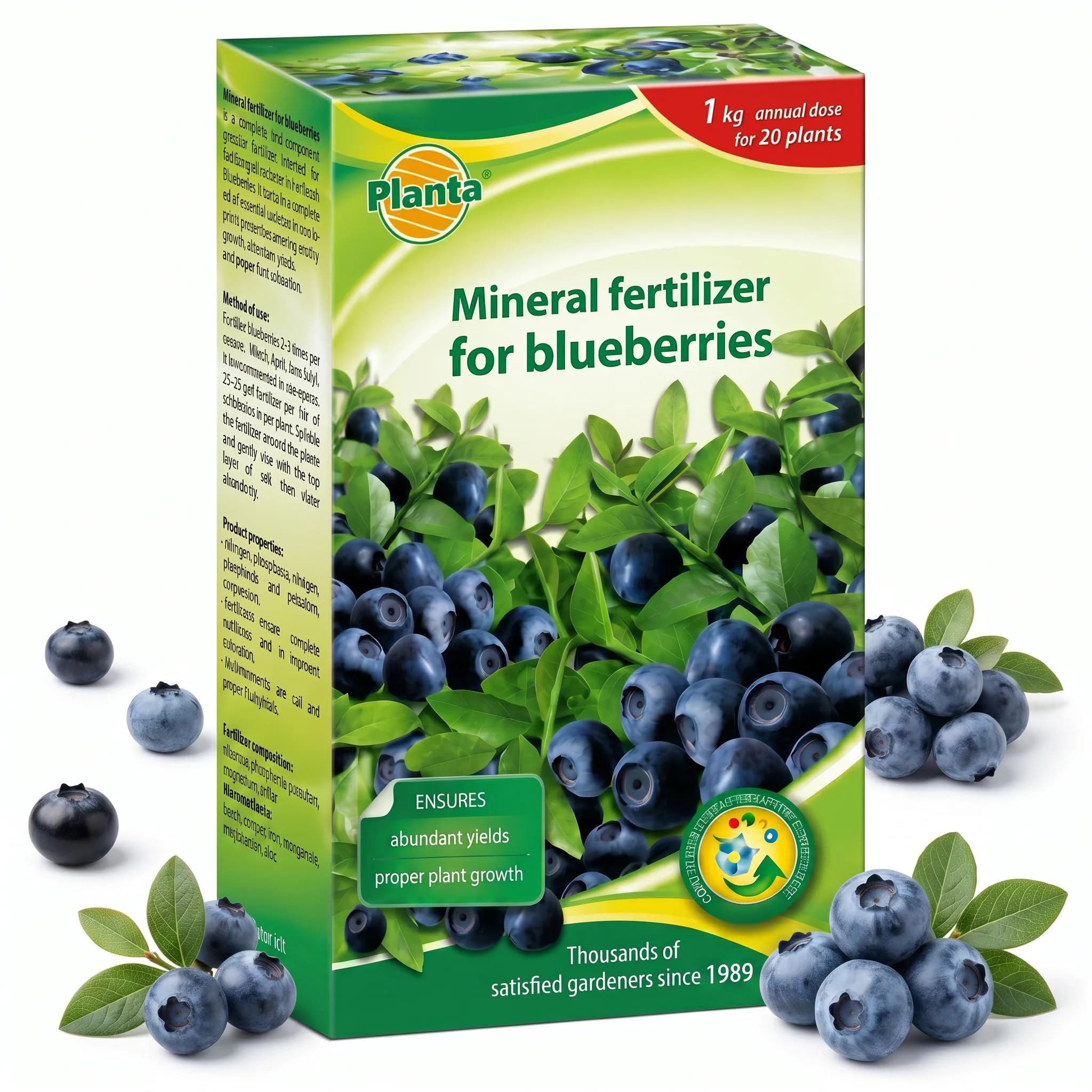 Blueberry Plant Fertiliser 1kg for Blueberries Azaleas Rhododendrons Feed
